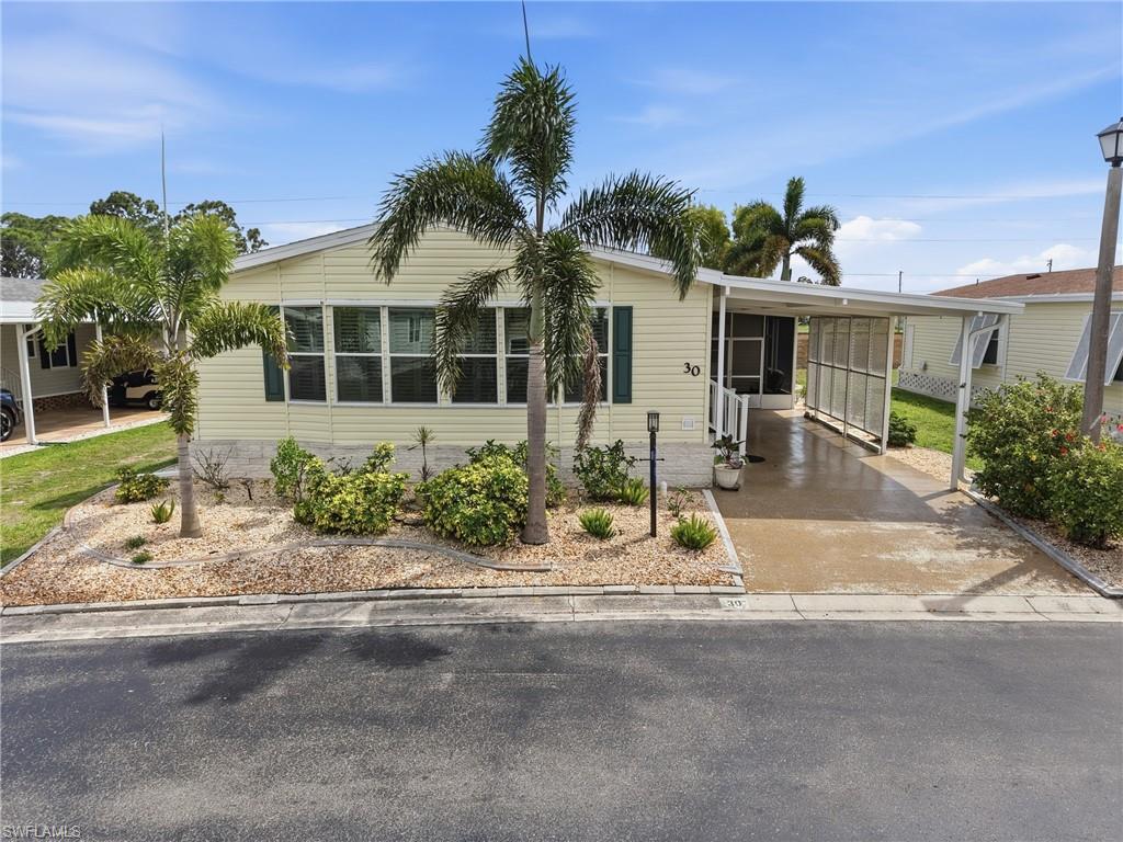 Pending with Kick-out clause, taking backup offers. This impeccably maintained and move-in-ready manufactured home, built in 2005, offers affordable living and peace of mind in a desirable, amenity-rich community located in a non-flooding zone. Recent high-ticket upgrades include a new roof installed in 2023, along with an A/C unit and refrigerator that are both approximately three years old. The interior is bathed in natural light from two skylights and features added finishes such as crown molding, multi-panel doors, and stylish plantation shutters throughout. Designed for convenience and security, the home includes an indoor washer and dryer, hurricane shutters, and a spacious carport with room for two vehicles. Residents also benefit from a community storage lot for boats or RVs.
Perfectly positioned for the Florida lifestyle, this property is just three miles from Burnt Store Marina and six miles from Punta Gorda, offering easy access to world-class boating, dining, and everyday essentials. Punta Gorda Airport (PGD) is less than 10 miles away that offers nonstop flights (Allegiant Airlines) to many U.S. destinations. Enjoy nearby attractions like the Military Heritage Museum in Punta Gorda, or take a day trip to Fort Myers to visit the Edison & Ford Winter Estates or the beaches of Fort Myers.