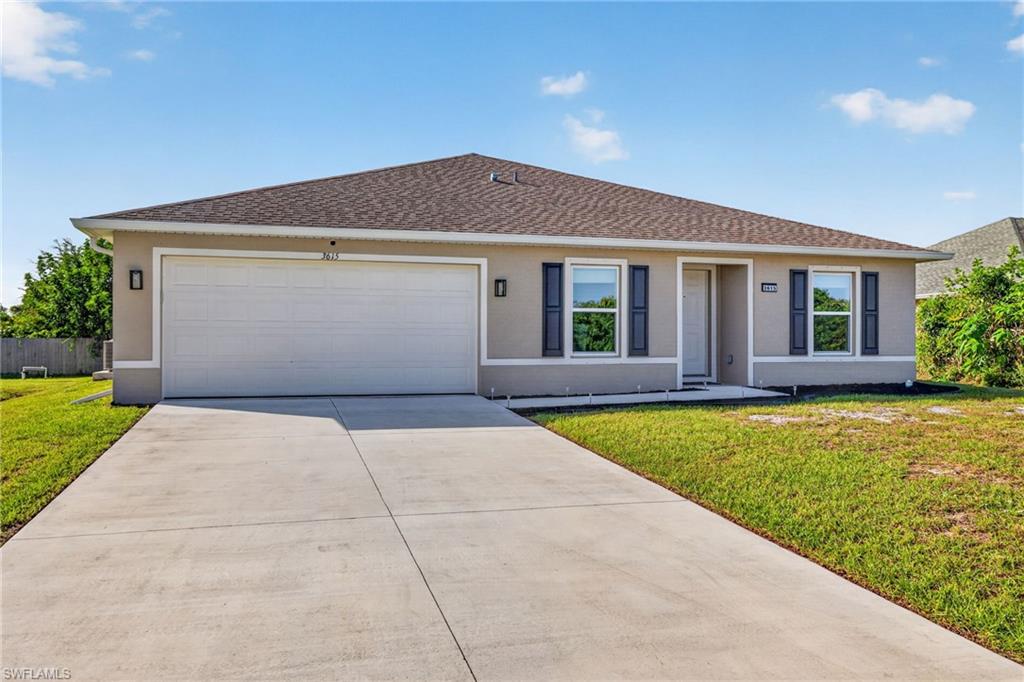 WELCOME TO YOUR SLICE OF PARADISE IN SUNNY SOUTHWEST FLORIDA! Built in 2024, this MOSTLY TURNKEY FURNISHED 4-bedroom, 2-bathroom home offers 1,806 square feet of living space on a spacious quarter-acre lot! INCLUDES A TRANSFERABLE 10-YEAR LIMITED MAJOR STRUCTURAL WARRANTY THROUGH MAY 2034! Features include stainless steel kitchen appliances, an open and inviting layout, and four spacious bedrooms. Most furnishings and household items convey, making moving in a breeze! Two bedrooms are currently unfurnished. Additional upgrades include a large-capacity front-loading washer and dryer, upgraded septic tank, security cameras that convey, and an attached 2-car garage. TUCKED AWAY ON A DEAD-END STREET WITH NO THROUGH TRAFFIC, offering added privacy and a peaceful setting! The spacious backyard has PLENTY OF ROOM FOR A POOL and endless possibilities to create your own tropical oasis. Conveniently located near shopping, dining, major roadways, Fort Myers, and Southwest Florida International Airport. Whether you're looking for a full-time residence, seasonal getaway, or investment opportunity, this home is MOVE-IN READY! START LIVING YOUR FLORIDA DREAM TODAY!