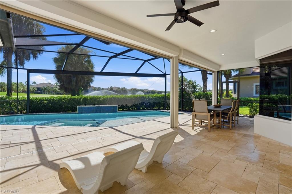 Welcome to effortless Florida living in the heart of Miromar Lakes. Tucked inside the gates in the sought-after Siena neighborhood, this 4-bedroom, 3-bath pool home offers nearly 3,500 square feet of comfortable, elegant living on a generous quarter-acre homesite.

Inside, the home feels bright, crisp, and inviting. It has been freshly painted throughout, with solid Emtek hardware, Visual Comfort lighting, and custom embroidered window treatments from Naples in the primary suite and dining room. The kitchen features a new backsplash, refined cabinetry, and updated appliances, ready for casual mornings or entertaining friends. Bedrooms are finished with new carpeting, and a new roof and gutters offer real peace of mind.

The backyard is where you’ll want to spend your days. The pool and spa, added in 2021, sit beneath a screened enclosure surrounded by travertine pavers and lush tropical greenery. Cascading water features and a sun shelf make it a private oasis for an afternoon swim or a quiet evening under the stars.

Life at Miromar Lakes means 700 acres of freshwater lakes, sandy beaches, the Beach Club, a full-service spa and fitness center, lakeside dining, tennis, pickleball, boating, and optional golf. RSW, FGCU, and Gulf Coast Town Center are all just minutes away.

Come see why so many call Miromar Lakes home. Schedule your private showing today.
