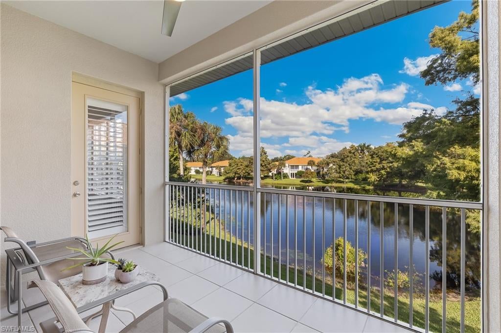 Discover this beautifully appointed, move-in ready 2-bedroom + den, 2-bath lakefront coach home with an attached garage in Egret’s Walk at Pelican Marsh, one of the most desirable gated communities in Naples, Florida. Offering a tranquil setting, timeless design, and a premier North Naples location, this second-floor residence is also available partially furnished, creating an easy transition to low-maintenance, resort-style living in Pelican Marsh. 

Step through the private entry into an open, light-filled layout designed for everyday comfort. The updated kitchen serves as the heart of the home and features sleek counters, stainless steel Bosch appliances, a glass tile backsplash, pantry cabinet, and a convenient casual dining area. The spacious living and dining areas flow effortlessly to the screened lanai, where expansive sliding glass doors frame long lake views and peaceful wooded preserves—an ideal backdrop for relaxing or entertaining. The primary suite offers a quiet retreat with wood-look flooring, a generous custom-fitted walk-in closet, and an elegant ensuite bath with dual vanities, a soaking tub, a glass-enclosed shower, and a private water closet. Two additional guest rooms provide flexible space for visitors, a home office, or hobbies, with one currently used as a den but easily converted back to a full bedroom. 

Additional interior highlights include crown molding, plantation shutters, stylish lighting, and ten-foot ceilings, enhancing the home’s spacious and inviting feel. The private one-car attached garage features epoxy flooring and built-in storage cabinets for added convenience. 

Located within the highly sought-after community of Egret’s Walk, residents enjoy beautifully maintained grounds, brick-paver roundabouts, two heated community pools, spa, and a clubhouse with social area and fitness room. Egret’s Walk is also the only neighborhood in Pelican Marsh with private gate access to Mercato, offering premier shopping, dining, a movie theater, and Whole Foods just moments away. As part of the larger Pelican Marsh community, residents have access to exceptional resort-style amenities, including the renowned Center Court tennis and pickleball facility, bocce courts, a staffed fitness center, yoga and fitness classes, spa services, an outdoor restaurant and bar, and a full calendar of year-round social events. Ideally situated just minutes from Gulf beaches, upscale shopping, dining, Artis–Naples, the Nature Conservancy, and everything North Naples has to offer, this property presents an outstanding opportunity for buyers seeking comfort, style, and convenience in one of Naples’ most well-established and desirable communities.