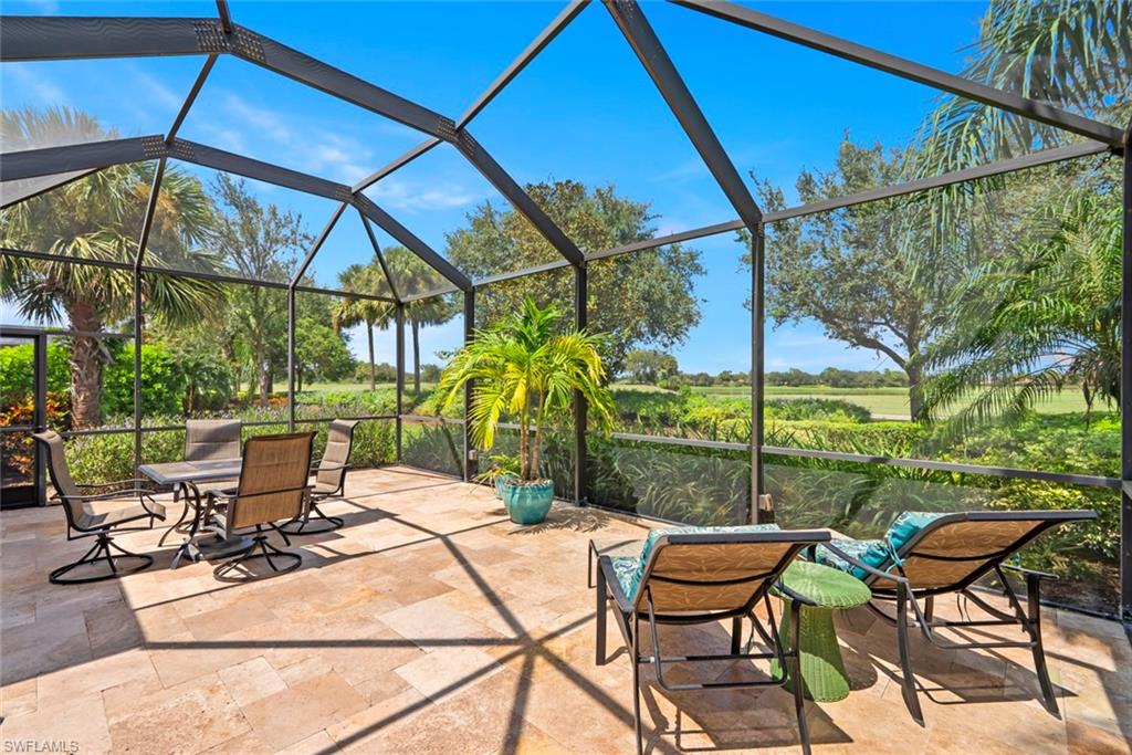 GREAT NEW PRICE on this PREMIUM GOLF & WATER VIEW FORMER MODEL! TURNKEY with GOLF CART!

Don’t miss this opportunity to own a beautifully upgraded former Pulte Homes model home, ideally situated on a private cul-de-sac in the 55+ Del Webb Naples golf community. Enjoy views of the water and the 18th green from this exceptional lot.

Featuring the SURREY CREST floor plan, this residence offers 2 bedrooms + den, 2 baths, and a thoughtfully designed layout perfect for both everyday living and entertaining.

The EXTENDED LANAI includes TRAVERTINE PAVERS, a private HOT TUB SPA, and in-ground recessed lighting - creating a serene outdoor setting with golf and water views.

Fresh interior and exterior paint, LIKE NEW CARPET, newer appliances, custom built-in cabinetry and desk in the den, and a charming stone walkway in the backyard.

The gourmet KITCHEN is the heart of the home, featuring granite countertops, a large island, and abundant cabinetry - ideal for hosting family and friends.

The owner’s suite offers a relaxing retreat with a large walk-in closet and a spa-like bath with dual sinks, soaking tub, and separate shower. A guest bedroom and versatile den provide flexible space for visitors, a home office, or hobbies.

Additional upgrades include genuine WOOD FLOORING in the great room, tile in the kitchen, an EPOXY-COATED garage floor with added storage, and ACCORDION HURRICANE SHUTTERS for peace of mind.

Offered TURNKEY, this home is move-in ready - just bring your suitcase and start enjoying the Del Webb lifestyle. BONUS: includes a 2022 4-PASSENGER CLUB GOLF CART (new price value $14,500). PLUS a GOLD HOME WARRANTY INCLUDED.

GOLF LOVERS - Panther Run Golf Club offers optional MEMBERSHIPS with premium golf experiences just steps from your backyard.
In Del Webb Naples, you’ll enjoy WORLD-CLASS AMENITIES that rival luxury resorts: dine at the Rusty Putter Restaurant, soak in the RESORT-STYLE or LAP POOLS, break a sweat in the state-of-the-art FITNESS CENTER, and play your way through PICKLEBALL, TENNIS, bocce, billiards - even a top-tier GOLF SIMULATOR!
Need groceries, church, or a bite to eat? Just hop in your golf cart and cruise into town - Publix and the heart of Ave Maria are just minutes away.
This isn’t just a home - it’s a LIFESTYLE UPGRADE in one of Southwest Florida’s most vibrant 55+ communities. Don’t miss your chance to live where fun, fitness, and friendships flourish year-round!
