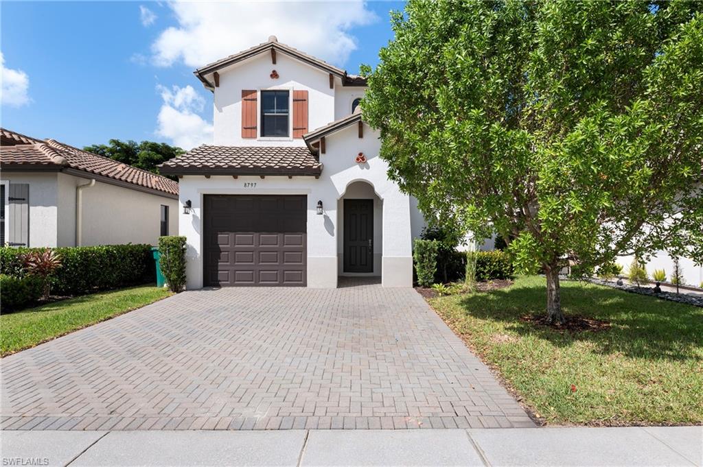 BACK ON THE MARKET! SIGNIFICANT PRICE REDUCTION! IMMEDIATE OCCUPANCY! Priced UNDER appraised value. Welcome to this charming two-story single-family home in the desirable gated community of Fronterra. Offering over 1,700 sq. ft. of living space, this 3-bedroom, 2.5-bath residence features an open-concept floor plan designed for comfort and convenience. Step inside to find expansive ceiling heights, elegant 8-foot doors, and a spacious living and dining area. The kitchen is beautifully appointed with stainless steel appliances, quartz countertops, and custom wood cabinetry. A bonus storage closet near the garage adds practicality to the thoughtful layout. The home showcases freshly painted interior, newly installed tile floors throughout living room and kitchen, crafted wood plank flooring on second floor, whole house "Puronics" water filtration system, and a 2018 barrel tile roof. Enjoy outdoor living in the fully fenced backyard—perfect for relaxing or entertaining. A pavered driveway and attached one-car garage complete the picture. 
Fronterra is a pet-friendly community of only 145 residences, offering residents a sparkling pool, low HOA fees of only $150.00 per month, and a quiet neighborhood feel. Conveniently located just minutes from I-75, downtown Naples, shopping, dining, and recreation. The Great Wolf Lodge indoor waterpark & Paradise Sports Complex—less than 10 minutes away—will bring even more excitement to the area. Whether you’re searching for a primary residence, vacation getaway, or investment opportunity with rental potential from day one, this home offers outstanding value and accessibility.