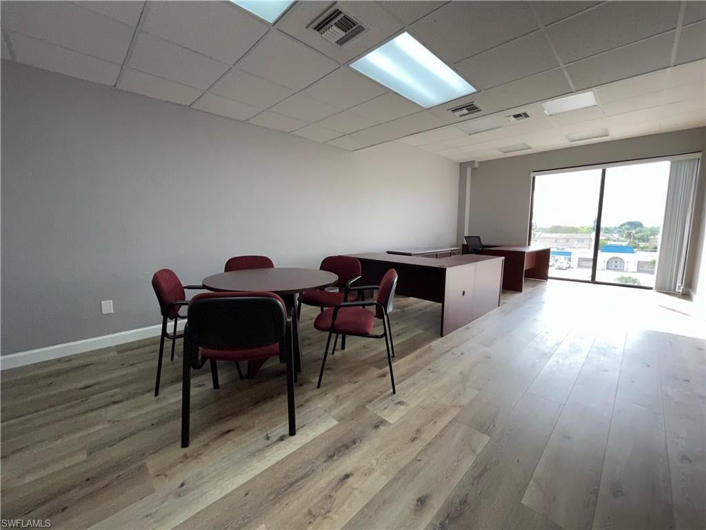 Welcome to this beautifully updated office space in the heart of Downtown Cape Coral! This bright and modern office has everything you need for a comfortable and professional working environment.
The space features central air conditioning, a private bathroom, and a kitchenette, providing all the convenience you need throughout the workday. The office has been freshly renovated and painted, creating a clean and welcoming atmosphere. Modern LED ceiling lighting throughout the space provides excellent, energy-efficient illumination.
Located in a prime Downtown Cape Coral location, the office is close to restaurants, shops, banks, and many other amenities, making it an ideal location for a business, professional office, or service-based company. The building is 100% occupied.? The office have virtually unlimited parking in the back.
Price includes cam fee, trash and water.