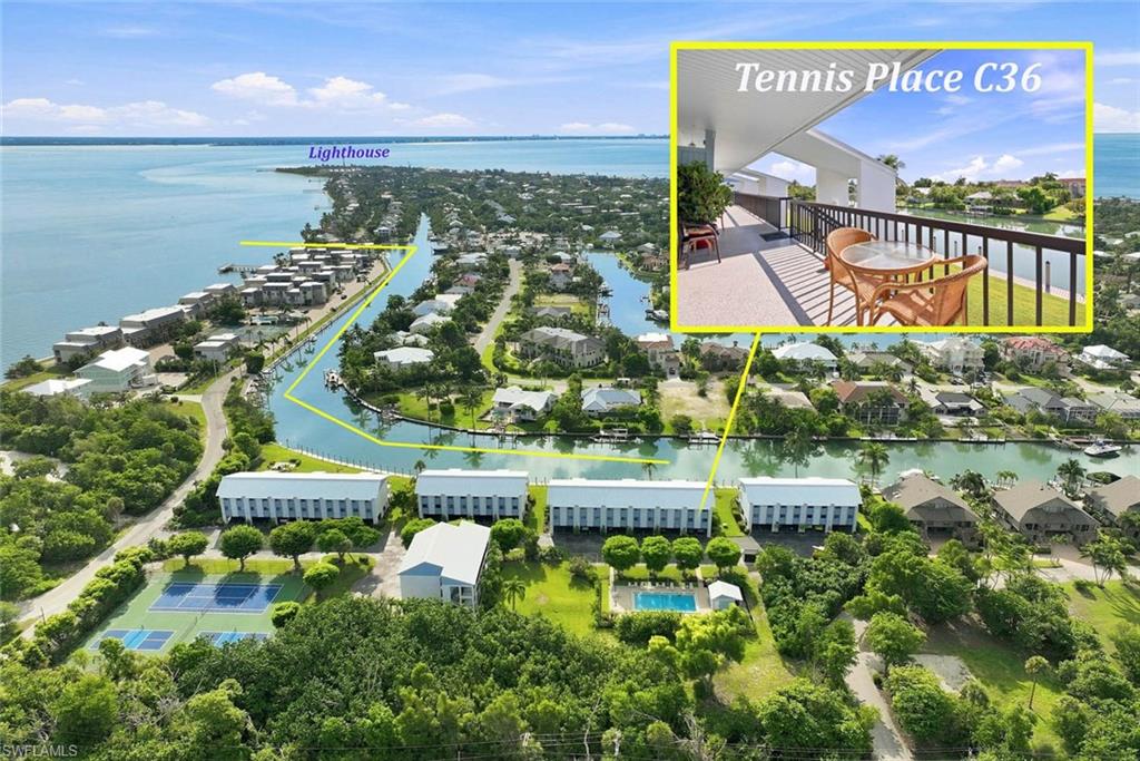 Waterfront island living awaits at Tennisplace Unit C-36, ideally located on Sanibel Island with convenient access to everything that makes island life special. This inviting canal-front condominium combines a waterfront setting with the ease of low -maintenance living, making it an ideal full-time residence, seasonal getaway, or investment 
property.  Enjoy water views and Gulf access from this well-positioned community. Deep-water canal access, a seawall, and a nearby boat launch make Tennisplace especially appealing for boaters, kayakers, paddleboarders, and anyone who wants to spend more time on the water.  Inside, C-36 offers a comfortable setting designed for relaxed island living. Natural light and water views create an open, welcoming feel, while the living and dining areas provide plenty of space to unwind after a day at the beach or on the boat. Step outside and enjoy the waterfront surroundings, morning coffee, or  an evening spent taking in the quiet Sanibel setting.  Tennisplace offers an impressive collection of community amenities, including  deeded beach access, a community pool, 
tennis and pickleball courts, covered parking, exterior storage, resident dockage, and access to boating from the canal.  The location adds another advantage. Tennisplace offers quick access on and off Sanibel, while keeping residents close to the island’s beaches, bike paths, restaurants, shopping, wildlife, and recreation. Spend less time getting where you want to go and more time enjoying Sanibel.  Whether C-36 becomes a year-round home, an island escape, or an investment property, this waterfront condominium offers a sought-after combination of boating access, community amenities, and Sanibel living in one convenient location.
