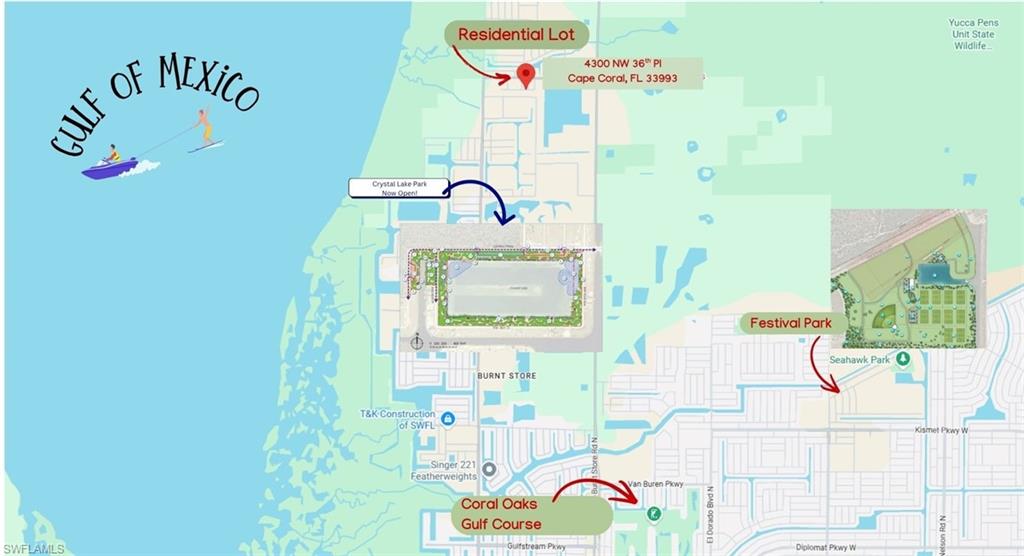 Corner Homesite in Growing Northwest Cape Coral! Secure your piece of one of Cape Coral’s most exciting and evolving areas with this desirable corner lot located west of Burnt Store Road. The corner location offers added flexibility when designing your future Florida home, along with great street presence and an open feel. Enjoy a peaceful residential setting while staying close to the recreation and new development transforming Northwest Cape Coral. Just minutes away, Crystal Lake Park offers a sandy beach, walking and biking paths, fitness stations, kayak launch, boat ramp, and Cape Coral’s own “mountain” with elevated views toward Charlotte Harbour and Pine Island. The highly anticipated Seven Islands development is also nearby, adding to the long-term appeal of this growing corridor. Convenient access to Burnt Store Road puts Punta Gorda, I-75, golf courses, public boat ramps, shopping, dining, and more within easy reach. Build now or secure your homesite for the future—this corner lot is a wonderful opportunity to invest in the continued growth of Northwest Cape Coral.
