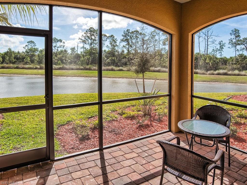 Available for Nov, Dec then Mar and Apr 2027 with TPC Golf Transfer! Beautifully furnished first-floor Bellini model condo in the highly sought-after resort community of Treviso Bay. This 2-bedroom, 2-bath residence offers 1,137 square feet of comfortable living space and an exceptional opportunity to enjoy the complete Treviso Bay lifestyle. Ideally located within walking distance of the golf clubhouse, this residence is perfect for enjoying a relaxing winter getaway in Naples with golf and resort amenities close at hand. Relax on the screened lanai while taking in the beautiful lake views, or enjoy your morning coffee and quiet moments from the front screened entry. The residence includes a convenient covered carport, with additional guest parking available nearby. The TPC Golf transfer allows tenants to enjoy the prestigious golf experience at Treviso Bay, while the community's impressive resort amenities provide something for everyone. Enjoy multiple pools, including the spectacular lagoon and lap pools, a state-of-the-art fitness center, tennis and pickleball courts, bocce, restaurants, tiki bar, spa and salon, and more. Conveniently located just minutes from downtown Naples, pristine Gulf beaches, exceptional shopping, and renowned dining, this beautifully furnished Bellini model offers the perfect combination of comfort, recreation, and the relaxed Southwest Florida lifestyle.