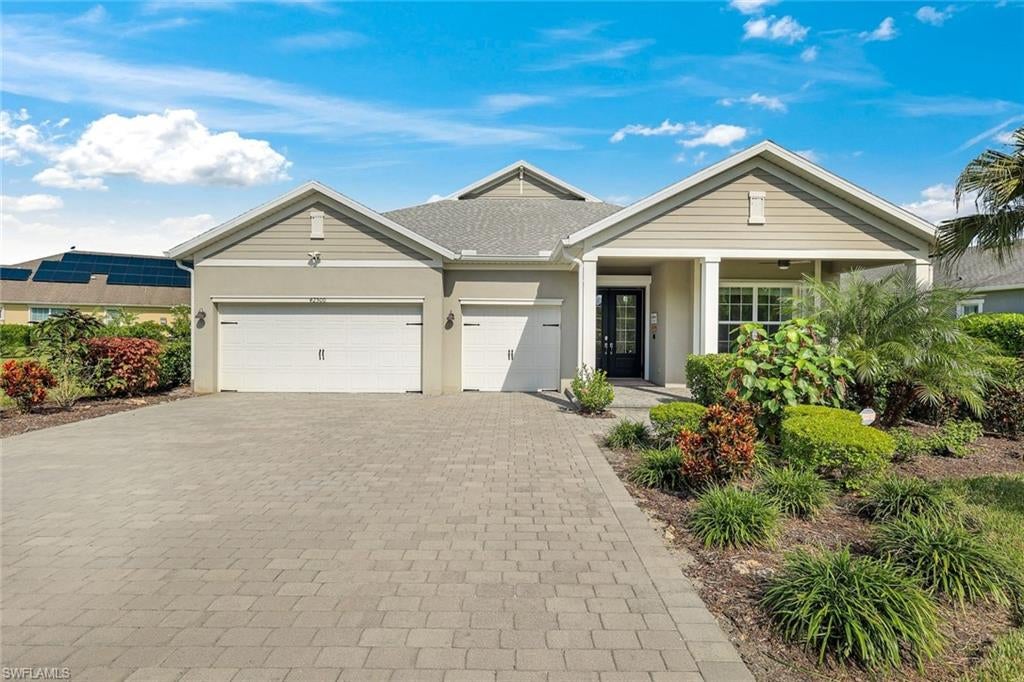 One of the largest homesites in Lake Timber, sets this lakefront home apart. Situated on .47 acre, this Windmill model combines expansive lake views, exceptional privacy, and a generous fenced backyard with 2,532 square feet of thoughtfully designed living space. Three bedrooms, three full bathrooms, a den, and a three-car garage provide room for everyday living, guests, hobbies, and storage. Only 1/4 mile from the Babcock town center and future avenue B, so you will be close to all of the fun!
A welcoming covered entry opens to a spacious great room with a tray ceiling and an open layout connecting the kitchen, dining, and living areas. White cabinetry, a large island with seating, a custom built-in pantry, and 18 pull-out drawers make the kitchen as functional as it is inviting. Additional touches include a single-bowl sink and touch-activated faucet. Sliding glass doors open to the extended screened lanai, bringing the lake views into the main living space.
The privately positioned primary suite offers direct lanai access, two walk-in closets with additional shelving, and a spacious bathroom with separate vanities and a large walk-in shower. A guest bedroom with its own en-suite bathroom offers comfortable accommodations, while the third bedroom and full bathroom provide added flexibility. Custom built-in bookshelves and drawers create an inviting home office or library in the den.
The outdoor setting is a standout. Enjoy morning coffee, outdoor dining, or a quiet evening overlooking the water from the 12x35-foot extended lanai. The expansive fenced backyard provides an uncommon sense of openness, complemented by enhanced landscaping and app-controlled irrigation. Additional improvements include hurricane shutters, a whole-house surge protector, water softener, reverse-osmosis system, UV lights for the A/C, gutters, and a Ring doorbell with three exterior floodlight cameras.
Life in Babcock Ranch extends well beyond your front door. Walking and biking trails, lakes, parks, and inviting gathering places encourage an active, connected lifestyle. Lake Timber Lodge offers a resident pool, screened gathering porch, playground, and fishing dock, while Cypress Lodge provides another setting for swimming and recreation. At the heart of town, Founder’s Square brings neighbors together for community events, live music, farmers markets, and waterfront sunsets, with dining and gathering spots nearby. Enjoy the community’s amenities and social energy, then return home to the space, privacy, and lake views that make this property distinctive.
One or more photo(s) has been virtually staged, AI generated or rendered.