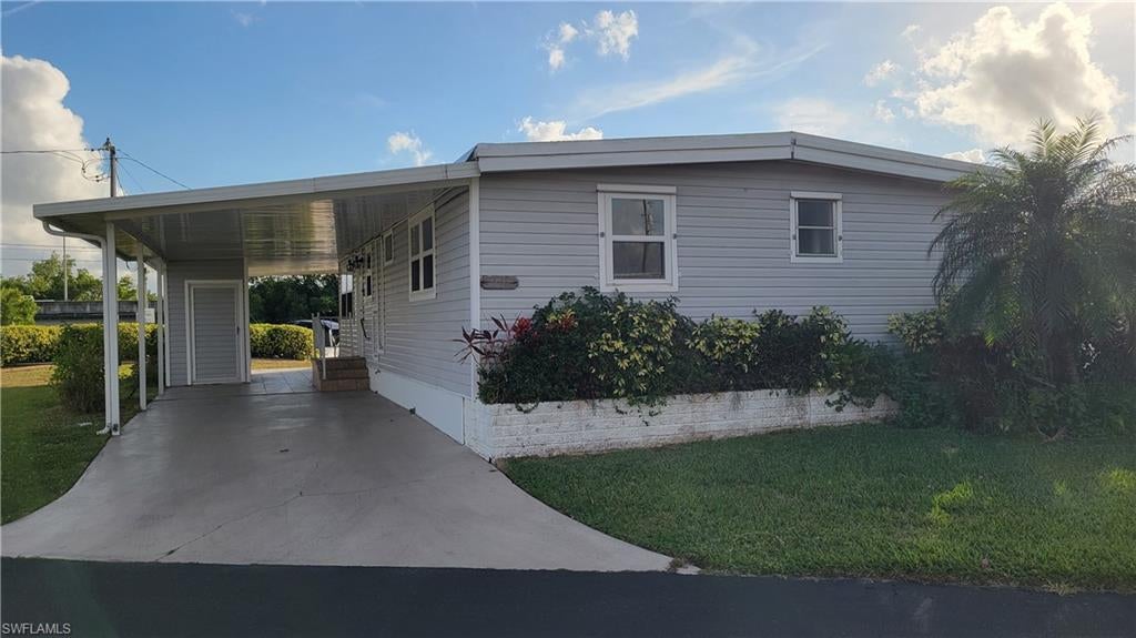 Nicely remodeled 1972 home with views of the Orange River. Home boasts its own private boat slip and dock just steps away from your back door. 
The 2 bed 2 bath home has been repainted and updated in neutral colors and stainless appliances; home is ready for you to decorate and make it your own.
Master bedroom is nice sized and will accommodate a King-size bed and ensuite with tiled shower.
The 2nd bed and bath are conveniently located next to each.
The enclosed Florida room will be great for evening relaxation.
The Community allows pets with prior approval: some breeds are prohibited.  Of course, ESA pets are welcome.
