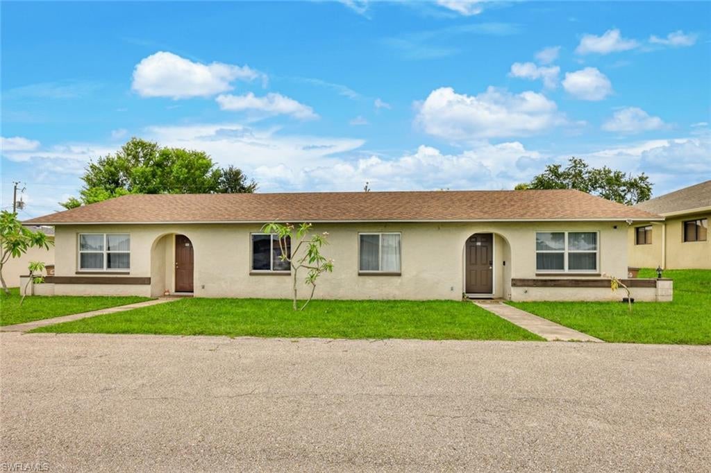 Whether you're looking to expand your investment portfolio or add a property with immediate rental income, this centrally located duplex is an outstanding opportunity! Each unit offers 2 bedrooms, 1 bathroom, approximately 885 square feet, and separate outdoor patio space, providing flexibility for both long-term and short-term rental possibilities where permitted. The property features a newer shingle roof installed in 2022 and paved parking for up to four vehicles.

Unit 523 is currently leased to a long-term tenant, providing immediate income. This unit features tile flooring throughout, granite countertops, wood cabinetry, washer and dryer hookups, brand new (2026) central A/C, ceiling fans, and a spacious patio. The kitchen includes a refrigerator, range, microwave and washer/dryer hook-ups.

Unit 525 was tastefully remodeled in 2024 and is being offered turnkey furnished. Updates include quartz countertops, wood cabinetry, new light fixtures, an updated bathroom with luxury vinyl flooring, vanity, toilet, medicine cabinet, and tub surround. Additional features include a washer and dryer, keyless entry, Ring doorbell, exterior security camera, central A/C, ceiling fans, and a private patio. The kitchen is equipped with a refrigerator, range, and microwave.

Conveniently located near Pine Island Road, this duplex offers easy access to shopping, dining, schools, parks, medical facilities, and major roadways. With one furnished, updated unit and one income-producing long-term rental already in place, this property offers an excellent opportunity for investors seeking a well-maintained, low-maintenance addition to their portfolio.  Inventory List attached in supplements along with other disclosures. Call today and start investng in your future or add to your portfolio!