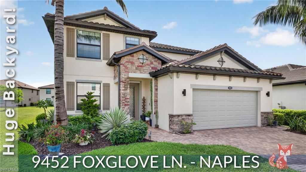 PRICE JUST REDUCED BY $50,000!! FABULOUS FOXGLOVE!! ABSOLUTELY "FOXY" 4 BEDROOM + DEN + LOFT SINGLE FAMILY HOME WITH HUGE BACKYARD IN THE BEAUTIFUL GATED COMMUNITY OF BENT CREEK PRESERVE NAPLES!! This home is decked out in designer touches and is in immaculate, well-cared-for condition!! Boasting over 2,500 square feet, an open floor plan, and downstairs as well as upstairs living areas this home is sure to please!! Features include "WOW" curb appeal, luxury vinyl plank style floors throughout the first level with cozy carpets upstairs, upgraded glass front door, large open kitchen with rich "shaker style" cabinetry, granite counters, stainless steel appliances, 4 person bar and classic subway tile backsplash; luxurious lighting fixtures and fans throughout, beautiful formal dining room that could be used as a bonus/flex room if preferred, large breakfast room dining area off the kitchen, air conditioned garage, convenient ground floor bedroom and full bathroom, crown moulding, upgraded stair railings, wonderful under staircase storage room and pet room with separate doggie door and more! Upstairs you will find a spacious second family room/loft, 2 additional guest bedrooms, large guest bath with double sinks and a HUGE primary suite with GIANT WALK-IN-CLOSET and en-suite bath featuring 2 sinks, a large soaking tub and walk-in-shower! Outdoors enjoy a covered and screened lanai, lush tropical landscaping and one of the biggest backyards in the community with Lake Views to the side from lanai or future pool...AND YES FENCES ARE ALLOWED!! This amazing home is located in Bent Creek Preserve, a gated, wonderful collection of upscale homes offering low fees and wonderful lakeside amenities! Amenities include fully equipped fitness center, steam room, resort style pool, tennis courts, pickleball courts, billiards, bocce ball, basketball, clubhouse and playground!! Also, ideally located offering direct, gated access to popular Founders Square (shopping and dining center) and close proximity to the area’s best shopping, dining, entertainment and all that SW Florida has to offer!! Also, FREE BEACH PARKING PASSES exclusive to Collier County Residents TO MULTIPLE BEACHES are available through the county!! Call for your private showing today!!