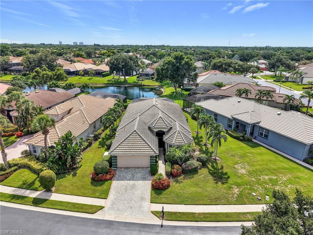 Located in the gated community of Rookery Pointe in Estero, this single-story San Marco IV floor plan by Arthur Rutenberg offers 2,169 square feet of living space with three bedrooms, a den, and two full bathrooms. The home enjoys a lakefront setting with a western rear exposure, providing water views and sunset light from the screened lanai.

Interior finishes include tile flooring throughout, crown molding, tray ceilings, plantation shutters on all windows and doors, and French doors. The kitchen offers natural gas cooking and a Kinetico water filtration system, with stainless steel appliances replaced in 2020.

Additional updates include a whole-home generator installed in 2023, a new hot water tank and washer, rain gutters around the entire home, a paver driveway, a painted garage floor, and an enclosed entry porch leading to a glass front door.

Rookery Pointe is a natural gas community with a clubhouse, community pool and spa, exercise room, bocce court, pickleball, and a play area. The quarterly association fee covers cable, high-speed internet, lawn and land maintenance, irrigation water, pest control, and professional management.

The pristine community sits in Estero, west of I-75 positioned between Naples and Fort Myers with convenient access to the highway. Nearby shopping and dining include Coconut Point, Miromar Outlets, and Gulf Coast Town Center, Southwest Florida International Airport, Florida Gulf Coast University, and the beaches of Bonita Springs and Fort Myers Beach are all within a short drive.