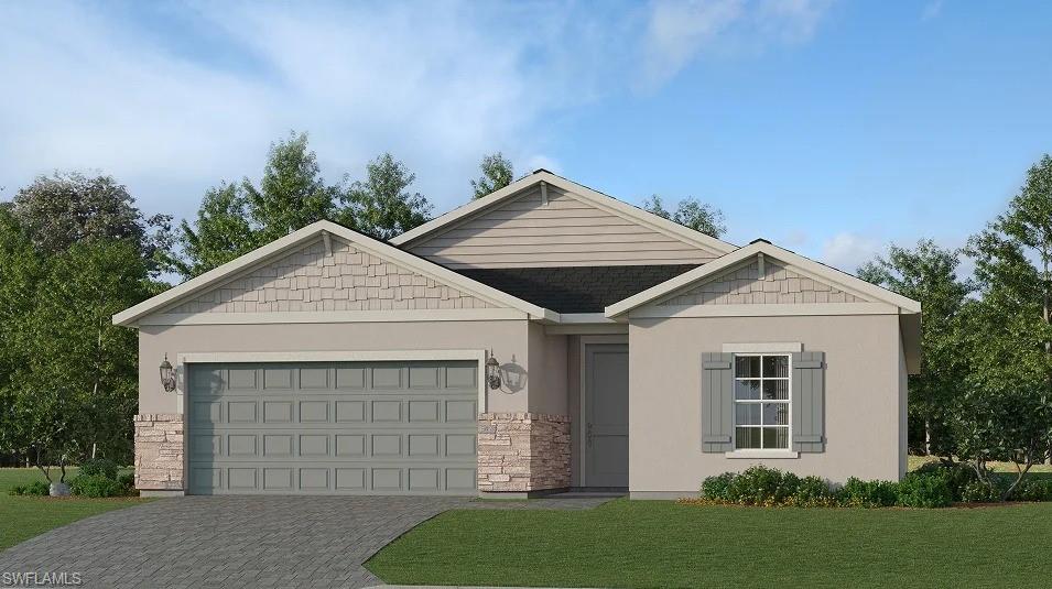 One or more photo(s) has been virtually staged, AI generated or rendered.  Experience seamless resort living at Tuckers Cove at Babcock Ranch, Punta Gorda's only water park-inspired community. This sun-drenched masterplan offers pools, curated events and everything you need to thrive. This new single-story home optimizes space and prioritizes ease of living. At the heart is an open-concept design which includes the modern kitchen with a center island, an intimate dining area and a spacious family room with a covered porch. Nearby is the tranquil owner’s suite with a private bathroom and walk-in closet, while two additional bedrooms and a versatile flex space are located down the hall. Prices, dimensions and features may vary and are subject to change. Photos are for illustrative purposes only. Estimated delivery date is Nov/Dec 2026.
