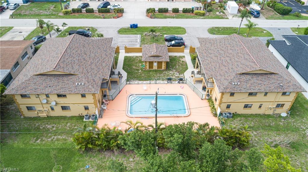 8 PLEX W/POOL * GREAT LOCATION / DOWNTOWN CAPE CORAL * 3 BUILDINGS * (2) BUILDINGS W/ (4) UNITS EACH * ADDITIONAL STORAGE BUILDING & POOL IN COURTYARD * ROOF 2018 * BUILDING PAINTED 2022 * MOST UNITS HAVE BEEN REMODELED * ALL UNITS INCLUDE: WASHER /DRYER * STOVE * REFRIGERATOR *  MICROWAVE * DISHWASHER * ALL TILE * WINDOW COVERINGS * INSIDE LAUNDRY ROOM & SCREENED BALCONY  (UPSTAIRS) OR LANAI (DOWNSTAIRS) * NO ELEVATOR