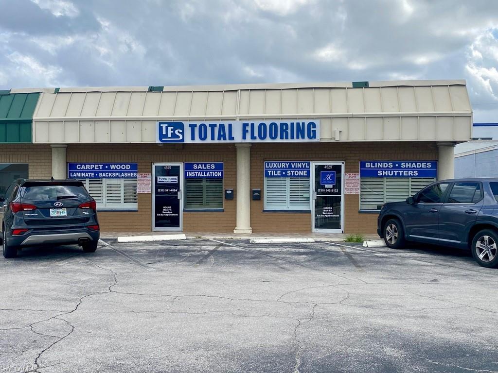 3,840 SF retail/flex/office building in a high visibility easy access location on a very busy section of Del Prado Boulevard South.  The property is currently being utilized as a single unit but can be used as two units.  The property layout currently consists of showroom space up front and office and warehouse space in the rear.  The two warehouse spaces have Overhead Doors with alley access.  The property is in good condition has a newer TPO roof and one newer AC unit and also features high visibility pylon signage on Del Prado Boulevard.  The property is on a 6,600 SF site that adjoins a neighboring strip center.  There are 4 parking spaces in the front of the property plus common area parking.  The property offers flexible purchase options for either an owner occupant or investor.  An owner occupant could occupy one unit and lease out the other or use both units. An investor could keep the existing tenant or re-tenant the property.  The property currently has a Flooring Company tenant on a month to month basis that would like to stay on.  The property is zoned SC (South Cape) which is a very flexible zoning classification with many permitted uses.