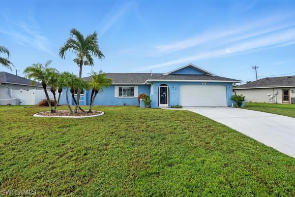Pristine, light-filled 3BR/2BA pool home with most furniture included, is meticulously maintained and fully remodeled. 2024 ROOF. Open split-bedroom plan with cathedral ceilings, crown molding, tile floors in living areas and bamboo in bedrooms. Kitchen offers maple cabinetry, granite counters, stainless appliances, and breakfast bar. Spacious primary room with pool access and updated bath; generous guest rooms with remodeled bath. Impact windows/doors, hurricane garage door, whole-house water filtration, and contemporary fans. Pool with paver lanai and mansard cage, mature landscaping with curbing. Assessments paid, not in flood zone, near boat slips. Move-in ready.