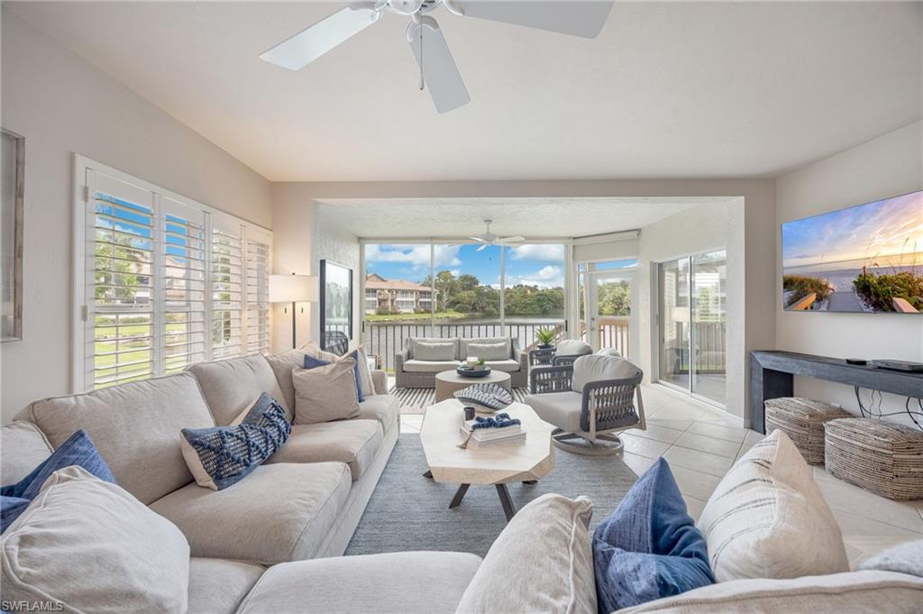 The moment you step inside, your eyes are drawn to the breathtaking lake and lush preserve views, creating a serene, picturesque backdrop that immediately sets this residence apart. The desirable southern exposure fills the home with natural light, enhancing its bright, inviting ambiance. Beautifully updated, this three-bedroom, two-bath end-unit residence in Wedgewood at Bonita Bay offers the blend of privacy, tranquility, and the exceptional Southwest Florida lifestyle. The light and airy kitchen features new cabinetry, quartz countertops, and upgraded appliances, including a Sub-Zero refrigerator. Plantation shutters throughout add timeless elegance, while the screened and enclosed lanai, complete with tile flooring and electronic blinds, provides the perfect setting to relax or entertain while enjoying the peaceful lake and preserve views. The desirable first-floor location offers easy access, and the detached two-car garage provides ample parking and additional storage. Wedgewood residents enjoy a community pool and tennis courts, while the prestigious Bonita Bay community offers an extraordinary array of amenities, including a newly built Beach Club, marina, canoes and kayaks, community parks, tennis, and pickleball courts. Optional membership opportunities at Bonita Bay Club provide access to additional club amenities. Experience the best of Southwest Florida living in this beautifully appointed residence, offering a beautiful setting and an outstanding Southwest Florida lifestyle.