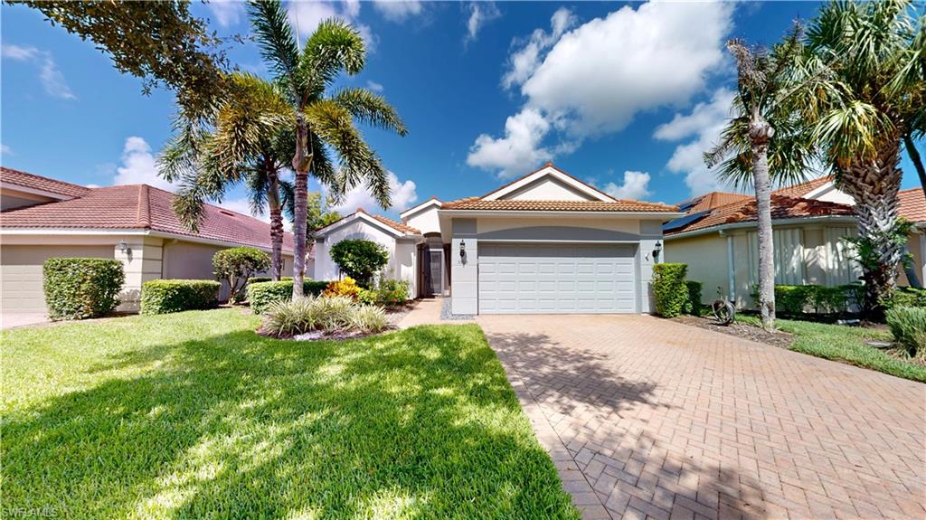Del Webb Naples at Ave Maria, Discover the Perfect Blend of Comfort, Convenience, and Scenery with this Golf and Water View “Copper Ridge” Model Home. Del Webb Naples is a Premier 55+ Amenities & Lifestyle Rich Community, this Residence Enjoys Picturesque Views of the 5th Fairway and Water Features of Panther Run Golf Course from Your 497+ Sq. Ft. Rear Extended Screened Lanai. Property is 1634 Under Air Sq. Ft., 2023 Total Sq. Ft. 2 Bedrooms, Plus Den, 2 Car Garage. Open Design Anchored by an Upgraded Kitchen Featuring Upgraded Appliances; Bosch Dishwasher, Samsung Refrigerator, Upgraded/Added Cabinetry, Custom Pantry. Split Walk-In Shower & Soaking Tub at Master Bath, Dual Sinks, Large Walk-In Closet with California Closet Cabinet & Shelve Type System. Versatile Den Can Easily Serve as 3rd Bedroom. Recent Upgrades Include a Brand-New HVAC 09/26, Water Heater 1/25, Newer Washer and Dryer, Whole-House Water Softener, and Portable Generator Hook-Up. Additional Upgrades/Options; Finished Laundry Rm w/Utility Sink, 4-Foot Extended Garage, Insulated Garage Door, Epoxy Flooring, Pull-Down Attic Stairs with Additional Above Garage Storage, Accordion Shutters and Roll-Down Hurricane Screens Provide Hurricane Protection & Security. Exterior Painted 01/2026. Property is Social Membership. Property Complimented by Oasis Club Resort Style Amenity Center, Resort Pool/Lap Pool/Jacuzzi, Fitness Center, 12 Pickleball Courts/Tennis Courts/Bocce Courts, Entertainment Hall, Golf Sim, Movement Rm, Activities Director. Championship Golf Course, Pro Shop. “Come Experience the Beauty that is Ave Maria”
