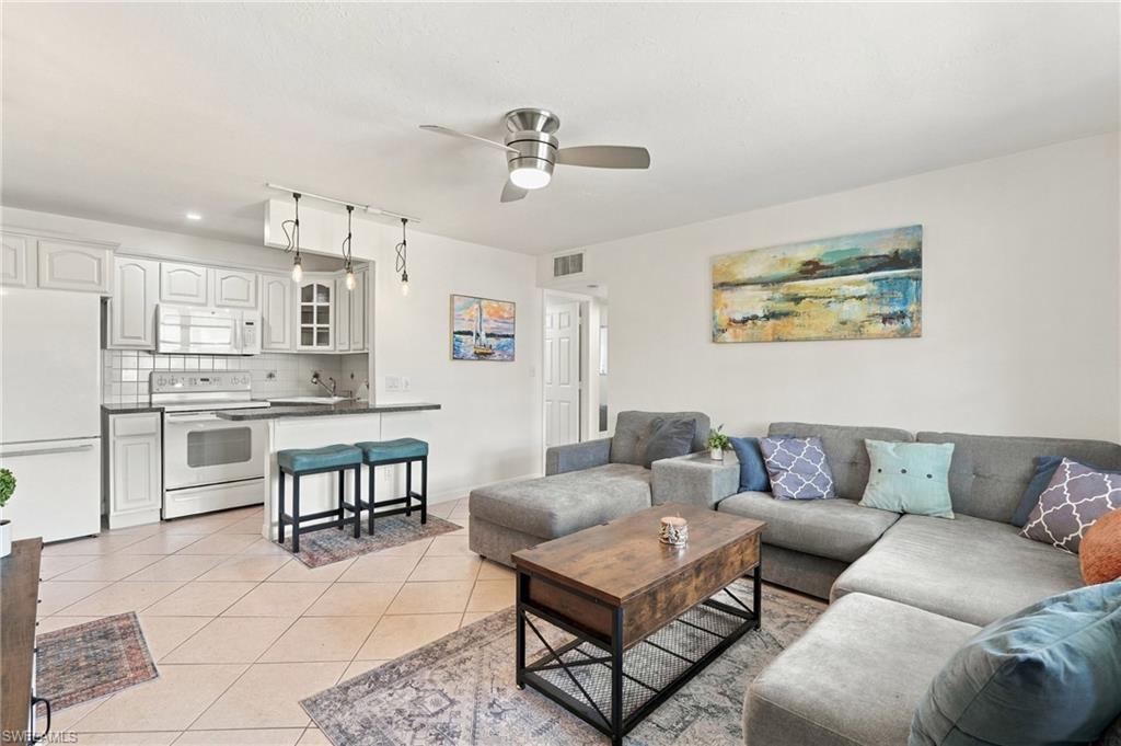 Welcome to Marco Villa, where this charming two bedroom, one bath condominium offers an easy Marco Island lifestyle. Offered furnished and featuring tile flooring throughout, this well maintained residence has been freshly painted and is ready to enjoy. The bright living area makes it an inviting option for a seasonal getaway, full time residence, or rental opportunity. Marco Villa offers a community pool and common laundry, all in a convenient central location close to shopping, dining, and everyday amenities. A wonderful opportunity to own your own piece of Marco Island.