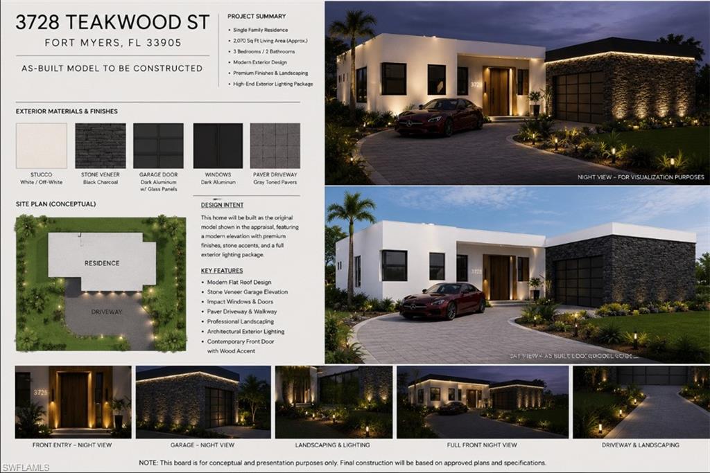 Exceptional opportunity to acquire a custom luxury home project already underway. The foundation is completed, and the property is being offered with approved architectural plans and permits, allowing the next owner to continue construction with significant preliminary work already in place. Designed with a custom home vision in mind, this is a rare chance to complete a distinctive residence without starting from zero. Buyer and buyer’s agent to independently verify permit status, plans, construction progress, measurements, specifications, and all other information with the appropriate authorities.renderings are being used and that the home is under construction/proposed as applicable, final project may vary.