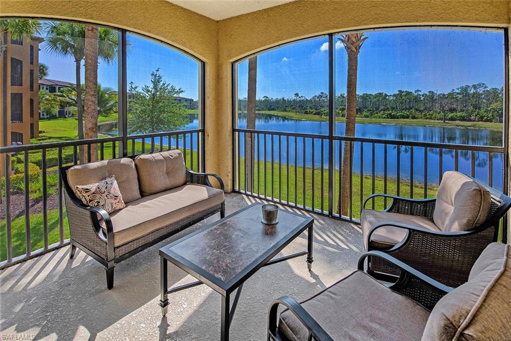 Available from Apr 1, 2027 as a turnkey furnished annual rental with social membership. This is the most favored 2BR/2BA +Den Celiana End unit on the second floor in Treviso Bay. Enjoy the serene views from your balcony, tile throughout, granite counter-tops, stainless-steel appliances. This condo has social membership, which allows renters access to all the wonderful amenities that the Rilisarre Club offers, tennis courts, spa, salon, lagoon and lap pools, lakefront beach area, Bocce ball courts, pickleball courts with a resort style feel. The community is truly one of a kind and the location is superb. Downtown Naples and the beautiful white sandy beaches are just 15 minutes away. Downtown offers theater, unique shopping and fine dining in a picturesque small-town setting.