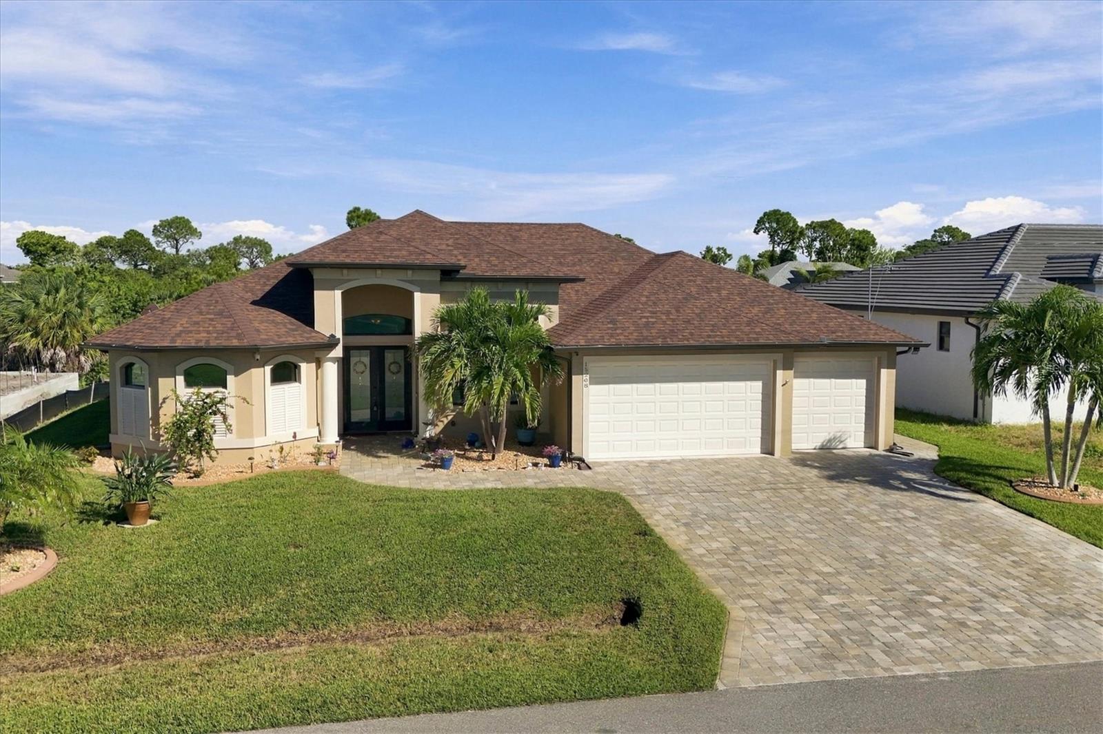First time on the market! Hard to find DM Dean Custom Floorplan that will satisfy all your needs. This 3Bedroom 3Bathroom Waterfront Home is Complete with Pool and Spa, Den/Office, Composite Dock with 10,000lb Covered Boat Lift and a 3 Car Garage. Lets break it down. Enter through the Double Leaded Glass Front Door, to your right is the Den/Office with built in Cabinets and 2 work areas. The Open Floor Plan Showcases the Great room with 14ft Double Tray Ceilings, Extensive Chef's Kitchen with 42inch cabinets, Large Island and Nook/Dining Area. Everything Flows out to the Lanai with Zero corner sliders that disappear leaving nothing but Pool and Water Views. Live your best life enjoying this outdoor area, great for entertaining or quite evening sunsets. True Florida Lifestyle if you are a boat/fishing enthusiast is to have your own dock and your boat outside on your own private lift. Back inside let's talk about conveniences, This home is a split floorplan with the Owners suite and Bathroom on one side of the home with 2 Walk-In closets, Double Sinks and a Roman Walk-thru Shower. On the guest side of the home is Bedroom #2 and Bath #2 that doubles as a pool bath with direct access to the pool area. The Real Plus is Bedroom #3 it really is just a smaller version of the Owners Suite, It has a Walk-in Closet and it's own Full Bathroom #3, Sliders that open to the Screened Pool area make this a true Retreat. We haven't touched on the Laundry Room with extensive cabinetry and the 3 Car Garage which round out this Amazing Property. Extras that usually get overlooked. Hurricane Impact windows and Doors throughout plus Hurricane Lanai Screen to protect furniture. Spray Foam Insulation in Attic, Extended Full size Driveway, Security System, Instant Recirculating Hot Water through whole House, 50amp RV/Generator Plug. New Roof 2023 New in 2024 Water Heater, Dishwasher A/C new in 2025 and so much more. Make an Appointment to See this Property.