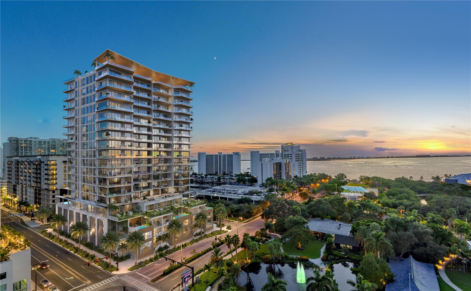 Virtually Staged. Under Construction. With world-class architecture and interiors, the 18-story One Park is bringing a quintessential lifestyle to one of Downtown Sarasota’s most sought after locations, Boulevard of the Arts. Featuring panoramic direct views from Bay Park to Downtown Sarasota and beyond, One Park offers an unrivaled Sarasota Bay lifestyle. Residence features include 12' floor-to-ceiling sliders, smart home technology for seamless personalization with the touch of a button, a contemporary lighting package, fully built-out closets, marble, wood or porcelain slab flooring throughout, 8' tall interior doors, midnight bar in primary bedrooms, Subzero and Wolf appliance package, and expansive outdoor terraces with modern glass railings and summer kitchens. World-class amenities and services include resort-style infinity-edge pool and spa deck with lounge area, wellness spa, private theater room, and a state-of-the-art fitness studio featuring the latest high-tech exercise equipment, Pilates, yoga and cycling rooms. A 53-acre signature Bay Park, Boating and Beaches are at residents’ fingertips, while art, cultural venues, fine dining and social spaces are just steps from their front door. Developed by nationally acclaimed Property Markets Group (PMG) and Moneyshow. This visionary team will deliver a masterfully crafted luxury Bayfront living experience.