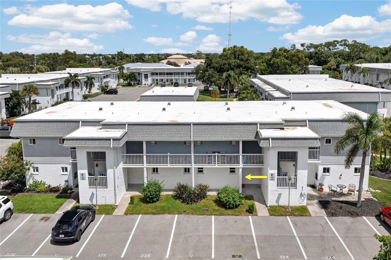 MOVE-IN READY, FULLY UPDATED, AND FIRST-FLOOR CONVENIENCE IN EDGEWATER VILLAGE! Welcome to this beautifully refreshed 1-bedroom, 1-bathroom condo where the updates have already been taken care of—leaving you more time to enjoy the Florida lifestyle. Located on the FIRST FLOOR with ASSIGNED PARKING JUST STEPS FROM YOUR FRONT DOOR, this inviting residence offers an easy, low-maintenance setup ideal for full-time living or a seasonal Florida retreat.

Step inside to a bright, updated interior featuring NEW LUXURY VINYL PLANK FLOORING, NEW BASEBOARDS, TEXTURED WALLS, FRESH INTERIOR PAINT, AND IMPACT WINDOWS THROUGHOUT—including the enclosed lanai. New lighting and ceiling fans with remote controls add another layer of comfort and convenience throughout the home.

The REMODELED KITCHEN feels fresh and modern with NEW COUNTERTOPS, SOFT-CLOSE CABINETRY, AND UPGRADED APPLIANCES, creating a functional space that makes excellent use of the layout. The bathroom has also been thoughtfully renovated and features a TILED WALK-IN SHOWER WITH SLIDING GLASS DOORS, SAFETY FEATURES, AND A NEW VANITY.

One of the highlights of the home is the ENCLOSED LANAI, providing additional space to relax and enjoy your morning coffee, read a book, or simply unwind while still enjoying the comfort of an enclosed setting.

Outside your door, EDGEWATER VILLAGE offers a variety of community amenities, including a HEATED COMMUNITY POOL, TENNIS, BOCCE, AND COMMUNITY LAUNDRY FACILITIES. The community is ALL-AGES AND PET-FRIENDLY, offering flexibility for a variety of lifestyles. WATER AND SEWER ARE INCLUDED IN THE COMMUNITY FEES, and the seller reports that CURRENT ASSESSMENTS HAVE BEEN PAID. The property also features RENEWABLE FLOOD INSURANCE.

Conveniently located near SHOPPING, DINING, EVERYDAY ESSENTIALS, AND THE MANY ATTRACTIONS OF PUNTA GORDA AND PORT CHARLOTTE, this condo makes it easy to enjoy everything Southwest Florida has to offer.

UPDATED, LOW-MAINTENANCE, AND READY FOR ITS NEXT OWNER—schedule your private showing and see why this Edgewater Village condo is an opportunity worth considering!