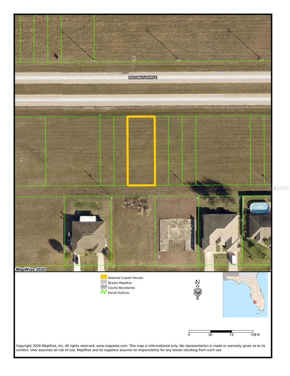 0.14+/- acre lot with frontage on Diplomat Pkwy E, less than half a mile from the lighted intersection of Del Prado Blvd and Diplomat Pkwy E, which is home to Mobil, Public Storage, and Paradise Auto Wash. Zoned C1-D with a future land use of MF (16 units per acre).