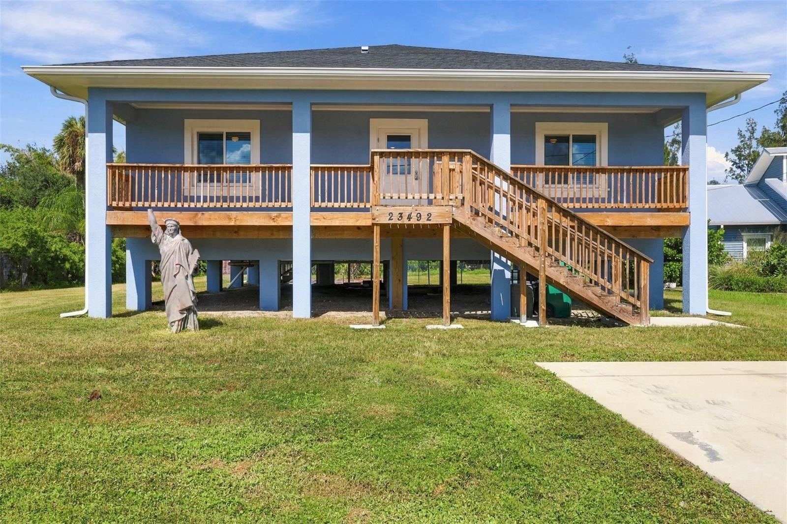 Brand-New 2025 Home in a Prime Punta Gorda Location! 
Enjoy the best of Florida living in this beautiful, newly built single-family residence completed in 2025 and elevated on stilts. The front porch offers a glimpse of the Peace River, while the spacious back porch overlooks a private backyard—creating the perfect setting to relax, entertain, and enjoy the Florida lifestyle.
Inside, you’ll find a spacious kitchen, all-new appliances, and luxury vinyl flooring throughout, providing a fresh, modern feel with style and functionality. With brand-new construction and thoughtfully designed living spaces, this home offers comfort and contemporary appeal. Furniture is negotiable, offering added flexibility to make this home your own.
Enjoy convenient access to the Peace River and the Punta Gorda Sailing Club, with the popular Sunseeker Resort just down the street. Take a quick drive across the bridge to historic downtown Punta Gorda for waterfront dining, local shops, parks, and entertainment. The Pickle Plex is also just a short drive away for recreation and fun.
Conveniently located near I-75 and shopping, this home combines modern living, a private backyard, and easy access to the many attractions and amenities of Punta Gorda. Whether you're looking for a full-time residence, seasonal retreat, or investment opportunity, this brand-new home is a wonderful opportunity to enjoy the Florida lifestyle!