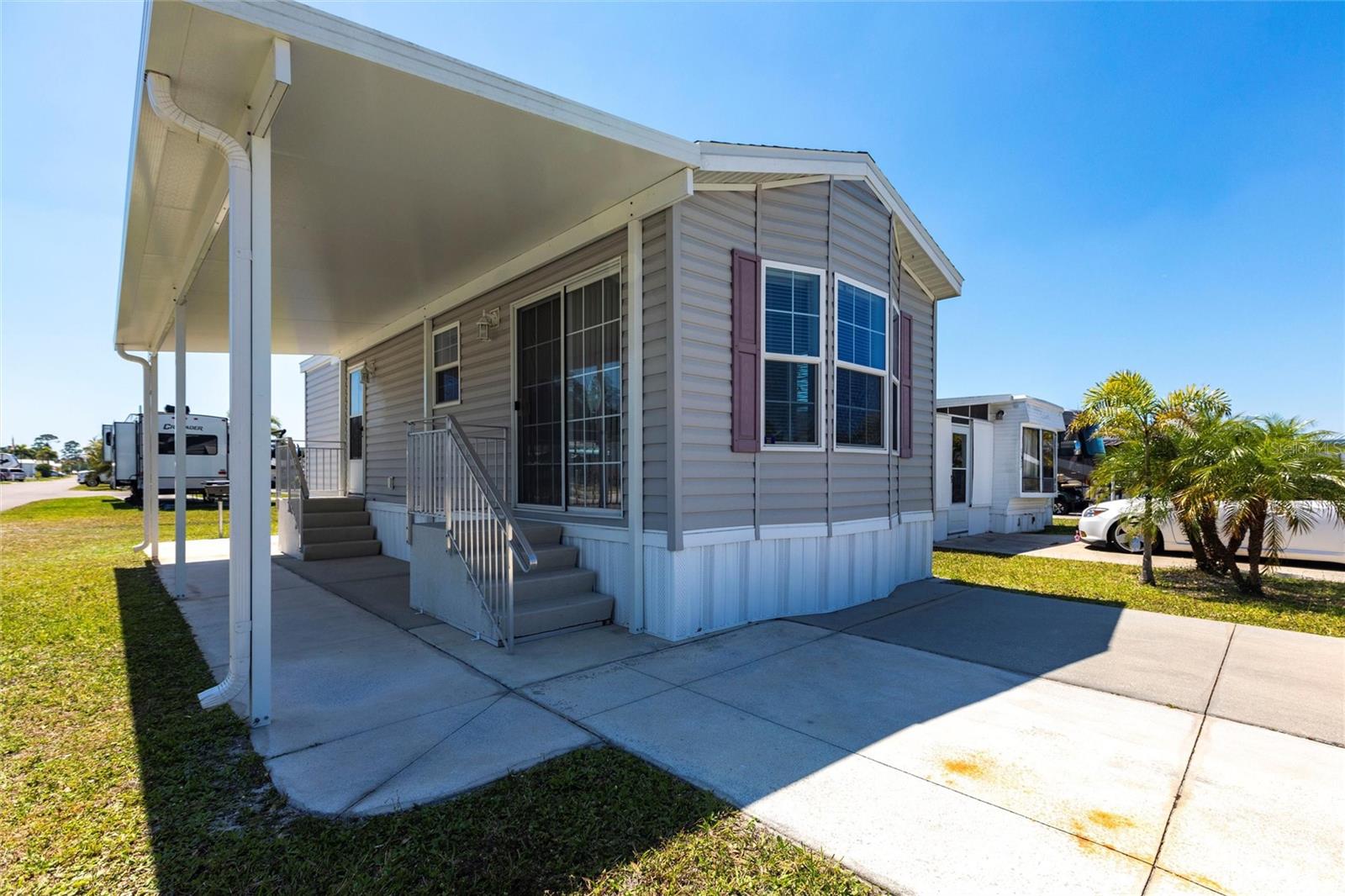 Charming Turn-Key 2017 Skyline Home with Included Park Share in Alligator Park

Welcome to this beautifully maintained 2017 Skyline manufactured home located in Alligator Park, one of Punta Gorda's most sought-after resident-owned 55+ communities. This turn-key, 1-bedroom, 1-bathroom home offers quality craftsmanship, modern finishes, and low-maintenance Florida living at its finest.

Built to high structural, mechanical, plumbing, electrical, and safety standards, this Skyline home provides exceptional durability, comfort, and energy efficiency. Step inside to discover a bright and inviting open floor plan featuring vaulted ceilings, elegant crown molding, light-colored vinyl flooring throughout, and abundant natural light streaming through large double-hung windows.

The well-appointed kitchen features solid raised-panel cabinetry with soft-close drawers and doors, providing ample storage and functionality. A new shingle roof installed in 2023 adds peace of mind and long-term value.

Situated on a desirable corner lot near the back of the community, this home offers added privacy and a peaceful setting. Outside, you'll find a 10' x 10' storage shed complete with a full-size washer and dryer, barbecue grill, and additional storage space beneath the home. Relax or entertain on the covered patio, the perfect place to enjoy Florida's beautiful year-round weather.

The purchase price includes the Alligator Park share valued at $60,000, a significant benefit in this resident-owned community.

Residents enjoy an active lifestyle with outstanding amenities, including: Community clubhouse, Newly renovated swimming and lap pool
Library, Water, sewer, and lawn care included in the low HOA fee, Over 50 acres of paved, lighted streets, A scenic 34-acre lake for fishing and non-motorized boating. Ideally located just minutes from historic downtown Punta Gorda, residents have easy access to waterfront dining, shopping, entertainment, parks, and outdoor recreation along the beautiful harborfront. 

Motivated seller! Financing is available; contact the listing agent for details. Whether you're looking for a seasonal retreat or a full-time residence, this quality-built home offers exceptional value in a friendly and welcoming community.

Schedule your private showing today!