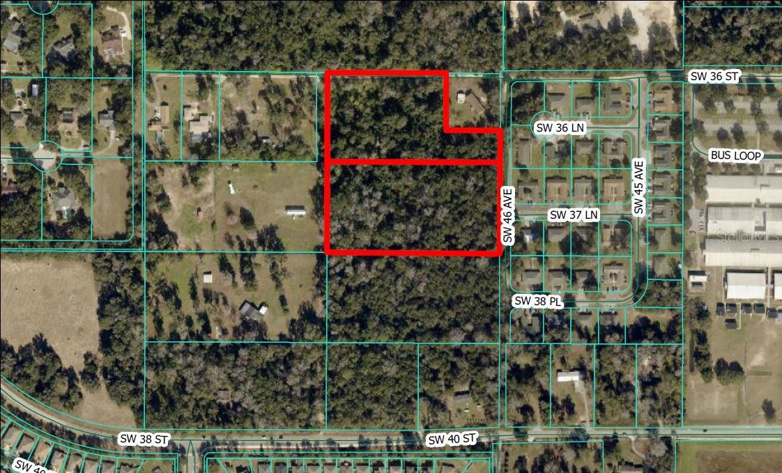9 acres comprised of two tracts a 4 acre and a 5 acre.   This property is adjacent west of Libra Oaks a quad plex community.   There is a county road sign that says SW 46th Ave on the east boundary of the property (grown over)  that goes to SW 40th Street the main highway east to Sams Club and new four lane SW 43rd Court and Saddlewood School, and westerly to SW 60th Avenue, Fore Ranch, 80th Ave and Westport School.   Zoning is R3 with high density residential land use.   40 to 72 units possible here. Check with County    Directions and address are from north of Saddlewood going west on SW 36th Street.   Also road  in Libra Oaks(SW 37th Street)  dead ends into the property.   So much happening here with the new four lane to the east that connects Hwy 200 to Hwy 27 Alternate North/south route to  I-75 and hospitals , medical, shopping, and schools close by.
