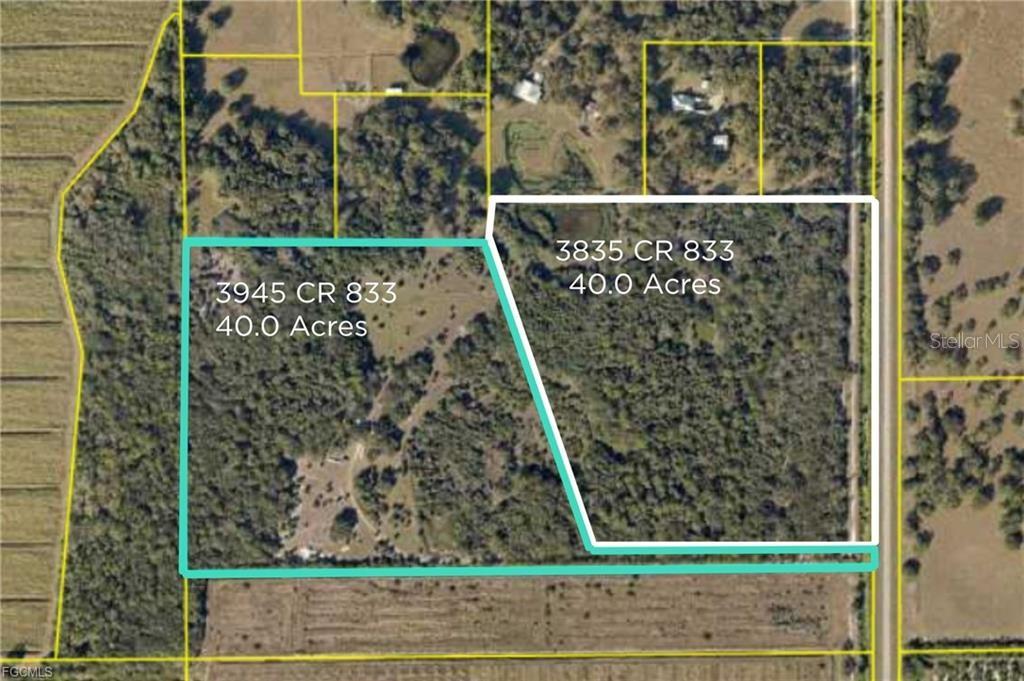 **Rare Opportunity: 80 Acres of Beautiful Land** This exceptional property consists of two separate 40-acre adjacent parcels. It boasts a stunning natural landscape featuring large oak trees and some pastureland. This could be the ultimate getaway ranch. The property offers exclusive access, ensuring a high degree of privacy. Imagine waking up to the sight of wildlife such as deer and turkeys roaming freely. The amenities include a large pole barn and an enclosed barn with Fencing. Also water (well) and electric, along with high-speed internet. Adjacent lot address is 3835 CR 833 and is also 40 acres.