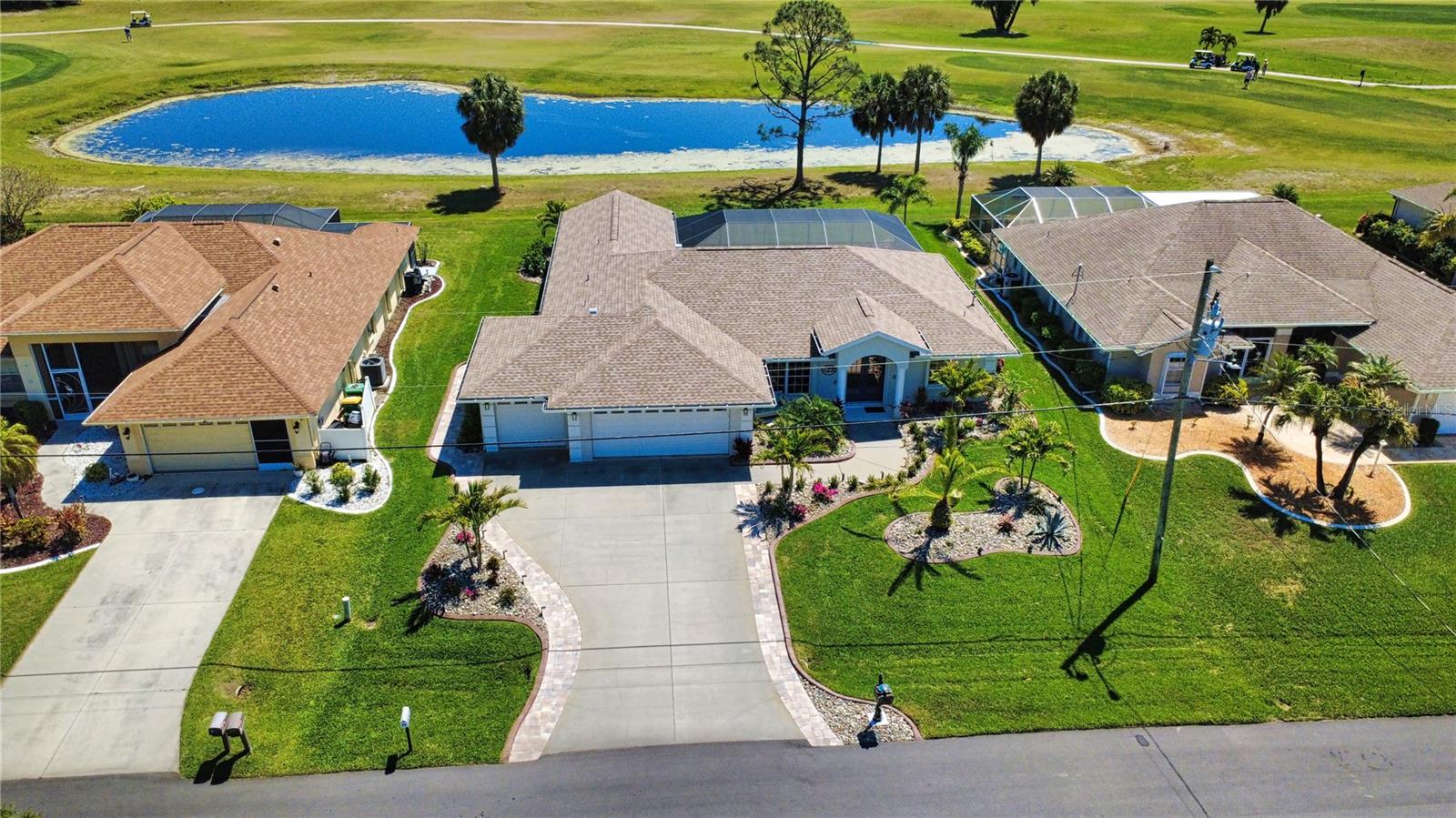 NEW ROOF(2022) • NEW HVAC(2024)• NEW KITCHEN APPLIANCES & WASHER/DRYER• SALTWATER POOL • 3-CAR GARAGE•
Welcome to 22 Medalist Ct., a beautifully updated home in the highly sought-after, golf cart-friendly community of Rotonda West. This home has been thoughtfully improved inside and out, special-order refrigerator with dual ice makers (2025), new washer and dryer with steam feature, updated lighting and ceiling fans, fresh interior and exterior paint, updated plumbing fixtures and shut-off valves, and a newer irrigation system.

The upgrades continue outdoors with new pool pavers, saltwater pool conversion, new pool pump and filter, fresh landscaping with curbing and Bitter Blue sod, 4-inch gutters with buried pop-up drains, and storm shutters. The fully screened pool area features upgraded No-See-Um screening, creating a comfortable space to relax and enjoy the home’s rare and peaceful pond and nature views.

Inside, the updated kitchen is ideal for everyday living and entertaining, while the oversized 3-car garage features insulated doors and an epoxy-coated floor. Stylish furnishings added in 2025 are also included, making this home move-in ready.

Situated on a quiet street in Rotonda West, you’ll enjoy low HOA dues, NO CDD fees, multiple golf courses, golf-cart-friendly streets, and convenient access to Gulf beaches, boating, fishing, dining, and the best of Southwest Florida.

With major systems already updated and an extensive list of improvements completed, 22 Medalist Ct. offers peace of mind, comfort, and a beautiful Florida setting. Come see this one in person — the view and upgrades are even better in person!
