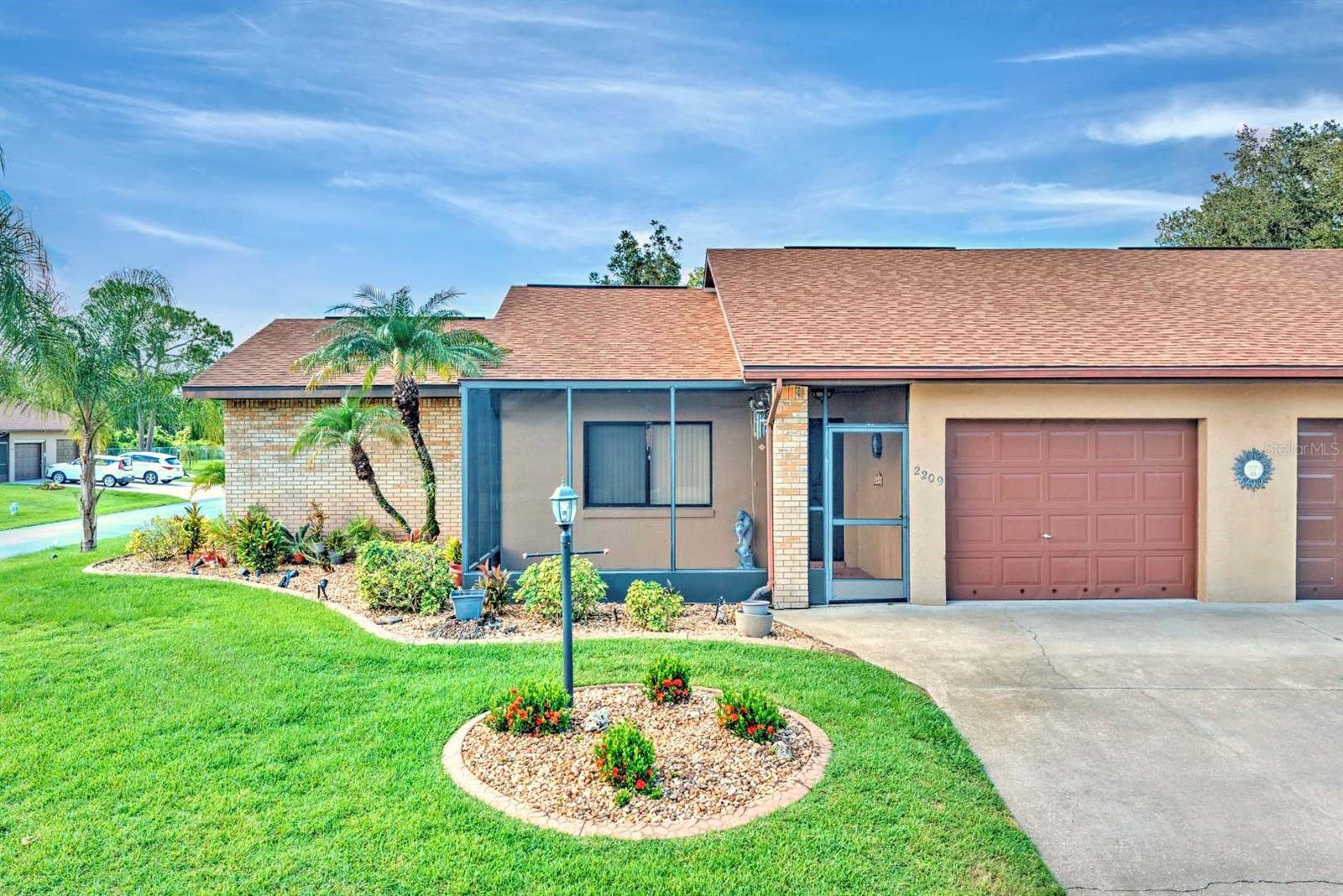 Welcome to the HIGHLY DESIRED 55+ community of Hidden Creek Villas in Sebring, FL! This villa masters first
impressions with superior curb appeal boasting a beautifully landscaped yard and attractive brick facing exterior! Upon
entering the home, you will continue to be impressed with the 11' high vaulted ceilings, spotlessly clean interior, and
welcoming ambiance of the home! Two large bedrooms on a split floor plan, two well-appointed full bathrooms, a centrally
located well-appointed kitchen, and generous living square footage will allow for an enjoyable, easygoing Florida lifestyle!
This unit also offers a wonderful screened-in front porch, a 10’x16’ Florida room under air, AND an adjacent concrete patio
at the back of the home! You will truly enjoy the centrally located light & bright clean kitchen showcasing plenty of solid
surface counterspace, stainless steel appliances, spotlessly clean wood cabinets, filtered water spigot near the refrigerator,
and an over the sink view of the back yard! The central main living area offers plenty of space for flexibility with furniture
placement and is light & bright thanks to the large front window showcasing a pretty view of the front yard! This unit
offers a separate walk-in closet/pantry adjacent to the living and dining rooms. Carpet, tile and manufactured wood
laminate flooring offered throughout the home. The primary suite features a bay window, a walk-in closet, and shower
with sliding glass doors in the attached bathroom. The 2nd bedroom and bathroom are on the opposite side of the home
to allow privacy for your visiting guests. Spacious 1 car garage provides for covered parking outside of the Florida weather
and a designated space for the washer, dryer, and water heater. City of Sebring water and Septic Tank utilities. Electric
water heater 2004, HVAC System updated in 2018, new roof installed in 2022. The highly sought-after community of
Hidden Creek Villas allows pets (up to 2 pets, 25 lbs. per pet). The monthly HOA fee of only $160 covers the maintenance
of the common areas, lawn, sprinkler system maintenance, and access to the community's heated pool, workout room, &
clubhouse. Conveniently located within minutes of retail shopping, grocery stores, restaurants, hospitals, and direct access
to Lakeview Drive less than 2 miles away from the public boat ramp to Lake Jackson!