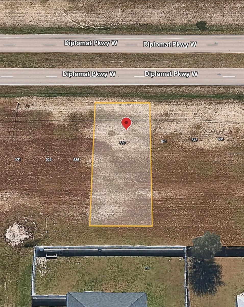 Opportunity in Cape Coral! Vacant lot located at 539 Diplomat Pkwy W, offering approximately 6,250 sq. ft. (0.14 acres) with an approximate 50' x 125' configuration and 50 feet of frontage along Diplomat Pkwy W.  Conveniently located along the Diplomat Pkwy corridor, this property offers an opportunity for buyers looking to invest or explore future development possibilities in Cape Coral. Buyer to independently verify zoning, Future Land Use, permitted uses, buildability, utilities, assessments, restrictions, and all development requirements with the appropriate governmental authorities.
