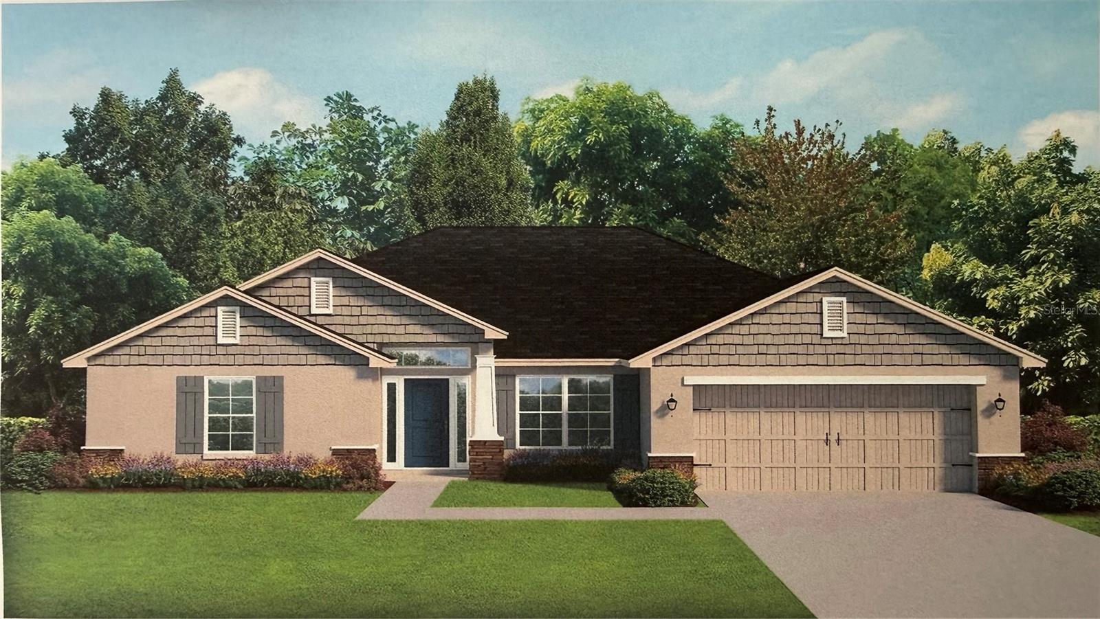 Under Construction. This Beautiful New 2117 Sqft with 4 bed, 3 bath. Upgrades Include: Open Floor Plan, Ceramic Plank Tile- All Except Bedrooms, Pair of exterior French- Glass Doors leading to 21' x 10' Covered Patio, Granite Counter tops in Kitchen and Baths, Stainless Steel Appliances (microwave, range, dishwasher),Upgraded Cabinets, Step Ceiling in the Primary BDRM, 5' Tiled Shower in Master bath ILO garden tub, & Irrigation System w/ Bahia Sod. All of our New Homes come with a 1 year/2 year/10 year Warranties. Move in Worry free! Adams Homes Pays the Majority of closing costs with use of Preferred Lenders. ~~ Subject to Errors & Omissions ~~