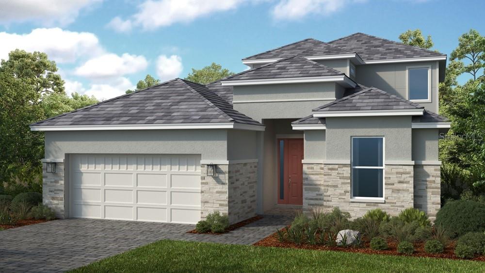 Virtually Staged. Under Construction. What's Special: Pool Included | Backs to Wetland | Close to Amenities. New Construction - February Completion! Welcome to the Genoa at 7628 Moonbeam Avenue in Esplanade at Skye Ranch! This stunning new home offers a spacious open-concept layout with the gourmet kitchen serving as the centerpiece with a striking waterfall edge island overlooking the dining area and great room. The main level primary suite has a spa-inspired bathroom and a walk-in closet with direct access to the laundry room. Two secondary bedroom suites and a dedicated study are conveniently located off the foyer, while upstairs features an additional bedroom, a versatile flex space, and a spacious loft complete with a wet bar. Step outside to the expansive covered lanai with a private pool, where indoor and outdoor living come together for the ultimate resort lifestyle experience. Additional Highlights Include: Impact windows, tray ceiling pkg, 8' interior doors, metal stair rails, French doors at study, and outdoor kitchen rough-in. Virtually staged photos are for representative purposes only. MLS#A4710970 - Live your dream vacation every day at Esplanade at Skye Ranch! This resort-style community offers access to the Hub, Rendezvous Park, Turner Park, and future amenities at The Venue. Enjoy a Bahama Bar and Grill, resort-style pool, fitness center, bocce courts, Bark Park, sports fields, and community parks. Designed for wellness, recreation, and connection.