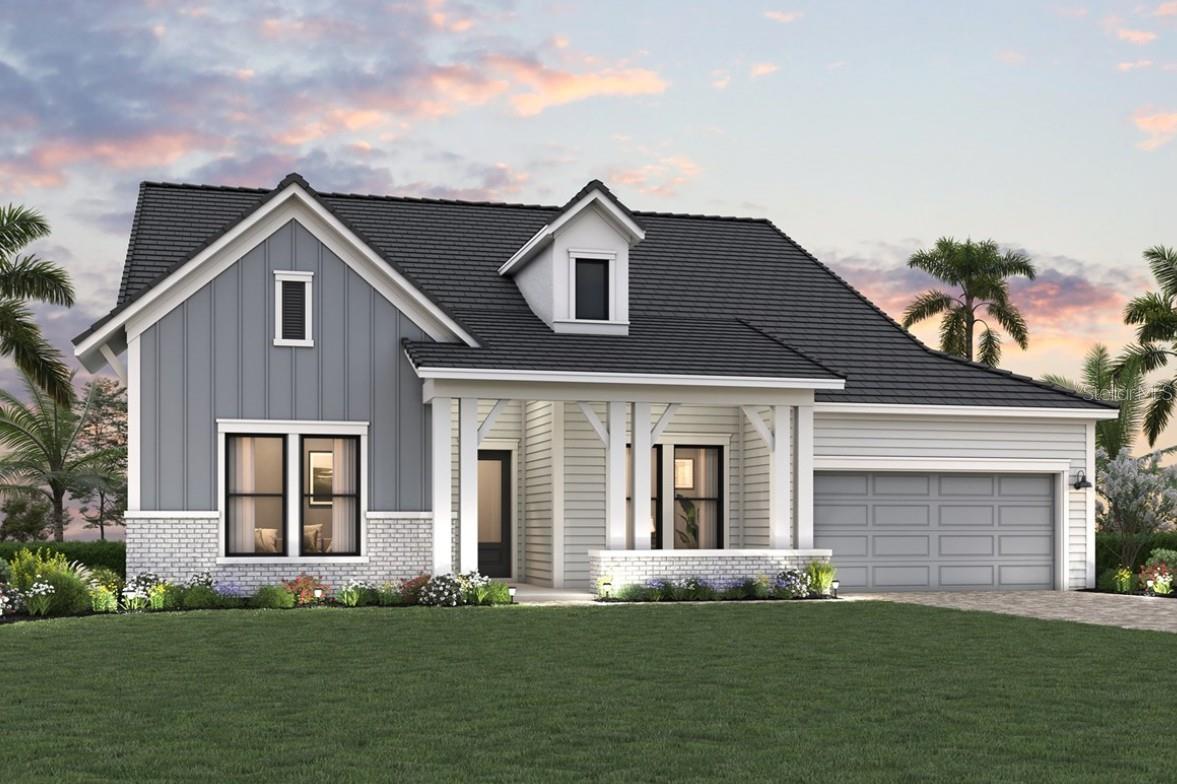Under Construction. Experience elevated Florida living in the Brendlyn – Executive Series, a beautifully designed 4-bedroom home featuring 3 full baths, 1 powder bath, an additional dedicated pool bath, and 3,271 square feet of thoughtfully planned living space.
Situated on a desirable west-facing homesite with tranquil lake views, the home is filled with natural light through expansive windows. An elevated ceiling in the family room, accented by transom windows, adds architectural interest and creates an impressive sense of openness.
The spacious open-concept design is ideal for both everyday living and entertaining. The family room flows seamlessly into the dining area and an inviting retreat, while a private study provides the perfect space for a home office or quiet workspace. At the heart of the home, the gourmet kitchen features a wall oven, built-in microwave, generous prep space, and a convenient butler’s pantry designed for effortless entertaining.
The Owner’s Retreat offers exceptional privacy and comfort, highlighted by expansive his-and-hers closets and a convenient mudroom connection to the laundry room. Secondary bedrooms are equally well appointed, including bedrooms connected by a Jack-and-Jill bath, while additional bedrooms enjoy the privacy of their own en-suite baths.
Outside, your private Florida oasis awaits with a pool and spa, extended lanai, and fully equipped outdoor kitchen with vented hood—creating the perfect setting for relaxing, dining, and entertaining year-round.
A versatile 4-stall garage with a 2-car tandem configuration provides abundant space for vehicles, storage, hobbies, or recreational equipment.
Living in Palmera at Wellen Park means enjoying a lifestyle designed around convenience and connection. Lawn maintenance is included, leaving more time to enjoy the community’s resort-style pool, clubhouse restaurant, modern fitness center, golf simulator, dog park, walking trails, and pickleball courts. A full-time lifestyle director keeps the social calendar active with events and activities throughout the year.
Additional features include hurricane-impact windows and the convenience of a natural gas community, completing a home designed for luxury, comfort, and effortless Florida living.