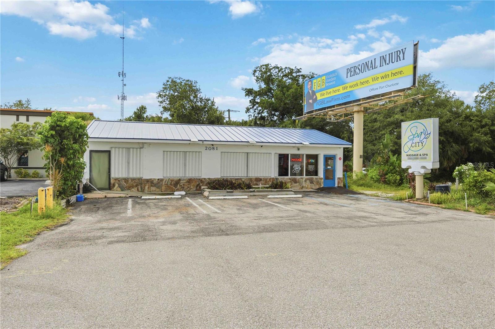 Prime Commercial Opportunity on Busy Tamiami Trail! Position your business for success with this freestanding commercial building offering exceptional visibility on one of Port Charlotte's busiest corridors, with approximately 61,000 vehicles passing daily. Situated on a CG-zoned lot, this versatile property features 1,482 sq. ft. of space, including a welcoming reception area, five private offices, three restrooms, and a functional layout designed for a variety of business needs. Recent improvements include a new metal roof (2023), while the asphalt parking area provides convenient customer access. Outstanding main road exposure makes this an ideal location for a medical practice, law office, salon, spa, insurance agency, real estate office, retail business, or other professional services. Conveniently located near major retailers, restaurants, and established businesses, this property presents an outstanding opportunity for both owner-users and investors. Don't miss your chance to own a highly visible commercial property in the heart of Port Charlotte!