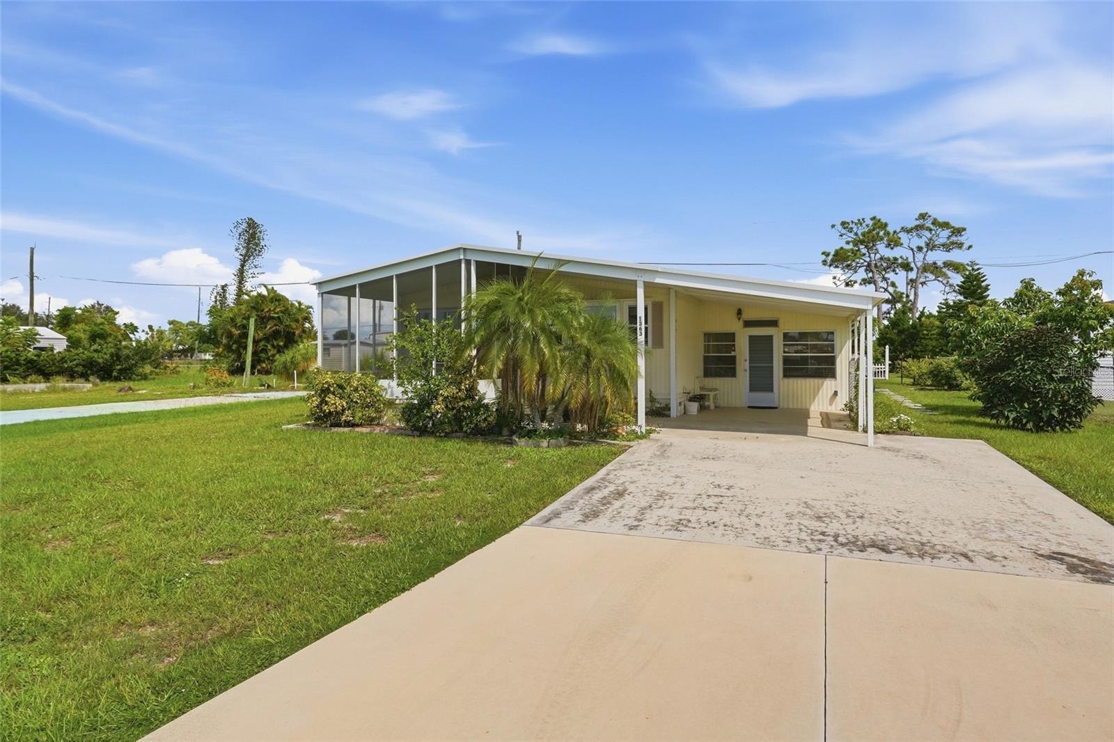 Enjoy easy Florida living in this TURNKEY 2-bedroom, 2-bathroom manufactured home with a 2025 METAL ROOF, CARPORT, and welcoming FRONT PORCH, located in MANATEE COVE OF ENGLEWOOD, a deed-restricted 55+ community. Offered furnished and ready to enjoy, this inviting home features a comfortable floor plan with multiple indoor and outdoor living spaces, making it an ideal year-round residence or seasonal Florida retreat.

INTERIOR FEATURES

• TURNKEY – furnished and ready to enjoy
• 2 bedrooms, 2 bathrooms
• Comfortable living room flowing into the dining area and kitchen
• Florida room offering additional living and entertaining space
• Screened lanai for enjoying the Florida weather
• Abundant storage throughout

KITCHEN

The kitchen opens to the dining and living areas for easy everyday living and entertaining.

• Formica countertops
• All appliances included
• Closet pantry
• Breakfast bar
• Convenient access to the Florida room

PRIMARY SUITE

The spacious primary bedroom provides a comfortable private retreat.

• Walk-in closet
• Private en-suite bathroom
• Single-sink vanity
• Walk-in shower

GUEST BEDROOM & BATH

• Guest bedroom with built-in closet
• Full guest bathroom conveniently located nearby

FLORIDA ROOM & LANAI

Enjoy even more room to relax and entertain with multiple additional living spaces. The Florida room is located just off the kitchen and provides convenient access to the carport. A screened lanai off the living room creates another inviting space to enjoy Florida living.

• Florida room off the kitchen
• Access to the carport
• Screened lanai off the living room
• Storage closet
• Laundry area

OUTDOOR FEATURES

Enjoy multiple outdoor spaces designed for the Florida lifestyle, from the welcoming front porch to the open backyard patio with room for grilling, entertaining, or simply relaxing outdoors.

• 2025 METAL ROOF
• Covered carport
• Front porch
• Open backyard patio
• Storage shed for additional storage

MANATEE COVE OF ENGLEWOOD

Manatee Cove is a 55+ deed-restricted community where homeowners own their land, offering a relaxed neighborhood setting with an active community atmosphere. Residents can enjoy the community clubhouse and shuffleboard courts, along with the option to participate in additional social and recreational organizations offering opportunities to stay active and connected.

AREA HIGHLIGHTS

Enjoy a convenient Englewood location close to the best of Southwest Florida's Gulf Coast lifestyle. Spend the day at ENGLEWOOD BEACH, MANASOTA BEACH, BLIND PASS BEACH, or STUMP PASS BEACH STATE PARK, or explore the area's abundant opportunities for boating, fishing, kayaking, and enjoying the waters of Lemon Bay. Historic Dearborn Street in Olde Englewood Village offers local restaurants, boutiques, galleries, entertainment, and community events. Golf courses, parks, nature trails, shopping, and dining are also nearby.

Whether you're searching for a seasonal escape or a year-round Florida home, this TURNKEY Manatee Cove property with a 2025 METAL ROOF offers comfortable living, multiple indoor and outdoor spaces, and easy access to everything the Englewood area has to offer.