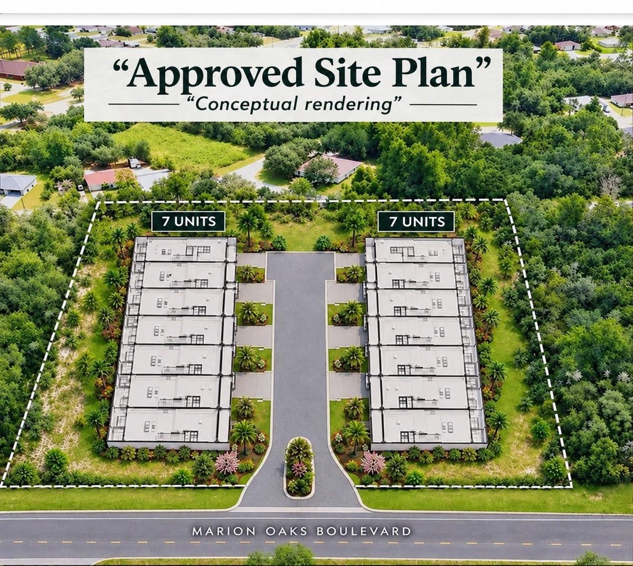 Exceptional development opportunity in the growing Marion Oaks area of Ocala. This approximately 0.92-acre property offers a rare opportunity to acquire a site with significant work and investment already completed. The property has been actively advanced over the past two years, including extensive site clearing and preparation, while the development concept and professional construction plans have also been approved.

The Unity Townhomes project includes plans for a 14-unit townhome development consisting of two buildings, with approximately 25,280 square feet of total building area. The architectural package includes detailed architectural, structural, mechanical, electrical, plumbing, and fire-protection plans, providing a strong foundation for the next phase of development. The plans identify R-PUD zoning and residential use.

Located in an area experiencing continued residential growth and new development, this property is ideally positioned for a builder, developer, or investor seeking a project with meaningful groundwork already completed. Instead of starting from scratch, the next owner can build upon the substantial time, site preparation, professional design, and development effort already invested in the property. A compelling opportunity to participate in the continued expansion of Marion Oaks and the greater Ocala market. Buyer to independently verify all zoning, plans, approvals, permits, permitted uses, utilities, development requirements, and remaining conditions with Marion County and the appropriate governmental authorities.