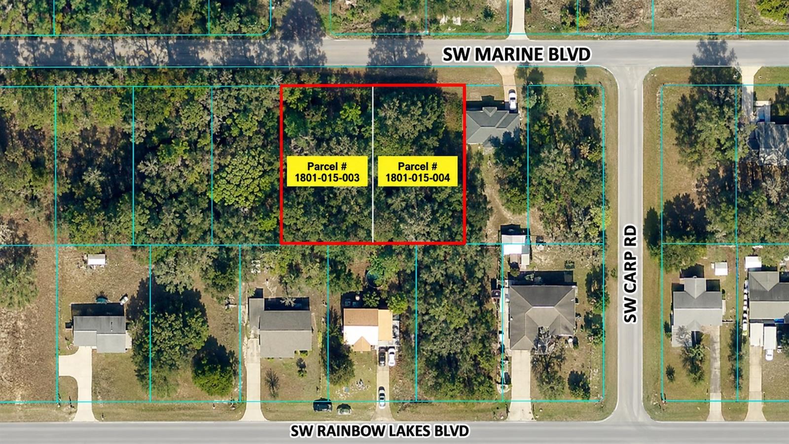 Don't miss this wonderful opportunity to own two beautiful adjoining quarter-acre lots being sold together, offering a combined total of approximately 0.48 acres! With plenty of space to build your dream home, you can still enjoy ample room for a sparkling swimming pool, a beautiful garden, or your own private outdoor retreat. Imagine creating the perfect backyard oasis for entertaining family and friends or simply relaxing and enjoying the Florida lifestyle.  Two lots, endless possibilities! Take advantage of this opportunity to own a spacious homesite in Rainbow Lakes Estates and bring your dream home to life!